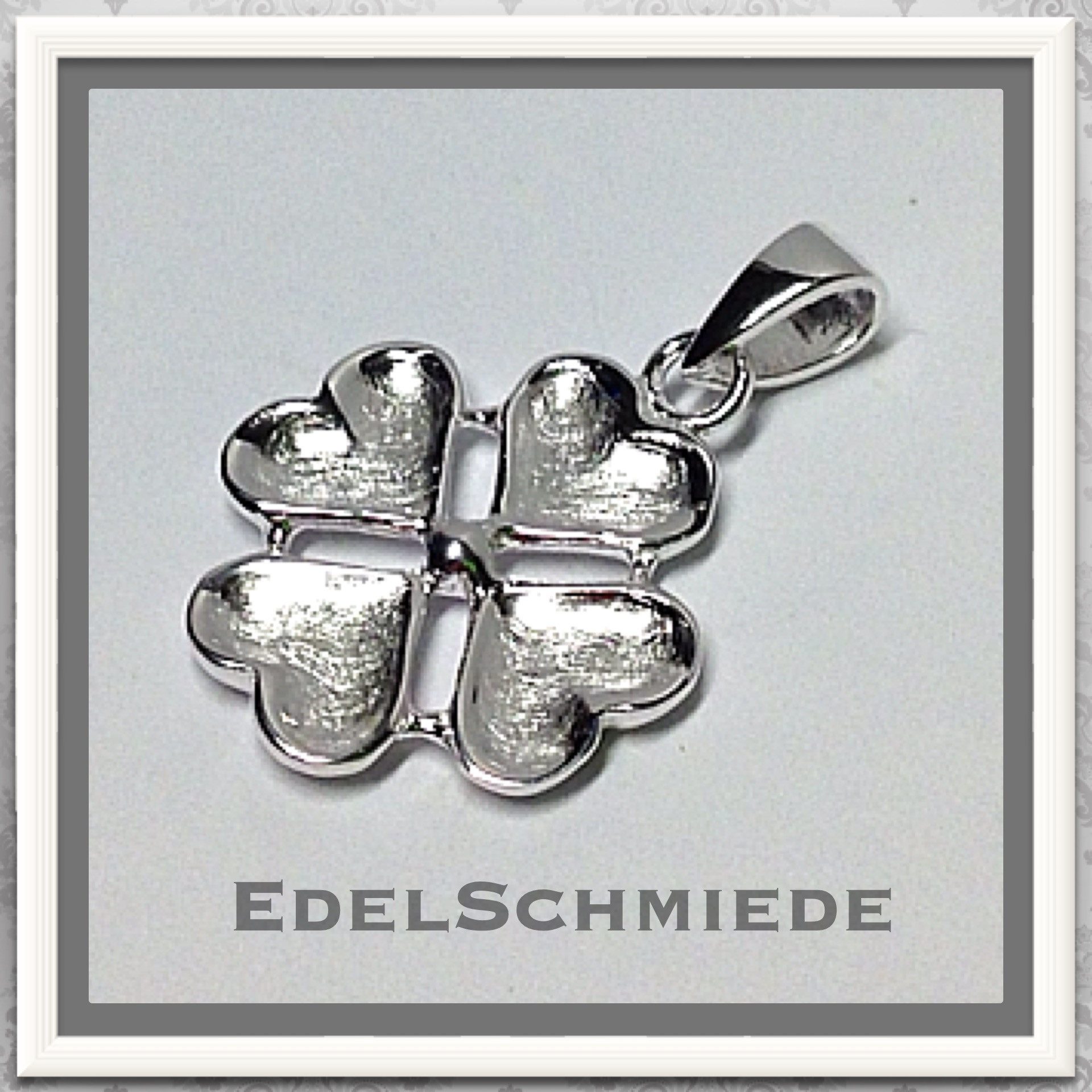 Kettenanhänger Glücksbringer Kleeblatt in 925 Silber als Anhänger