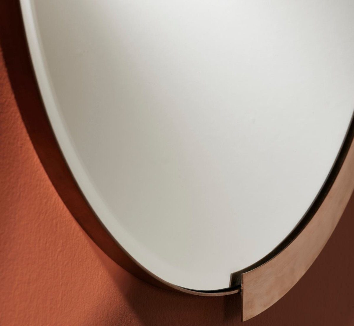 Casa Padrino Spiegel Luxus Spiegel x cm Edler - Möbel 81 H. Luxus Rot-Kupferfarben Metallrahmen 84 Wandspiegel mit 