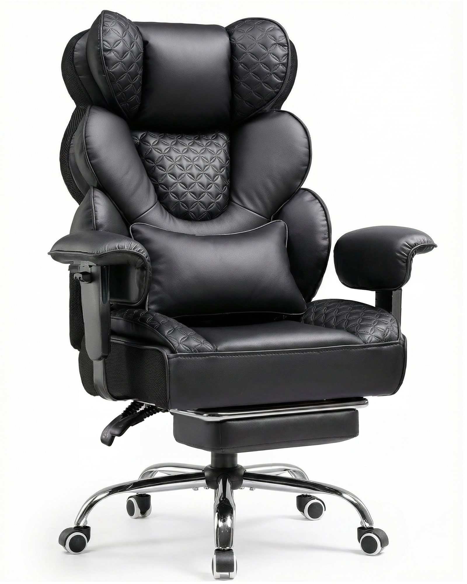 COMHOMA Gaming-Stuhl Ergonomischer Bürostuhl 180 kg, mit Lendenstütze & Fußstütze, 135° verstellbare Rückenlehne, hoher Chefsessel