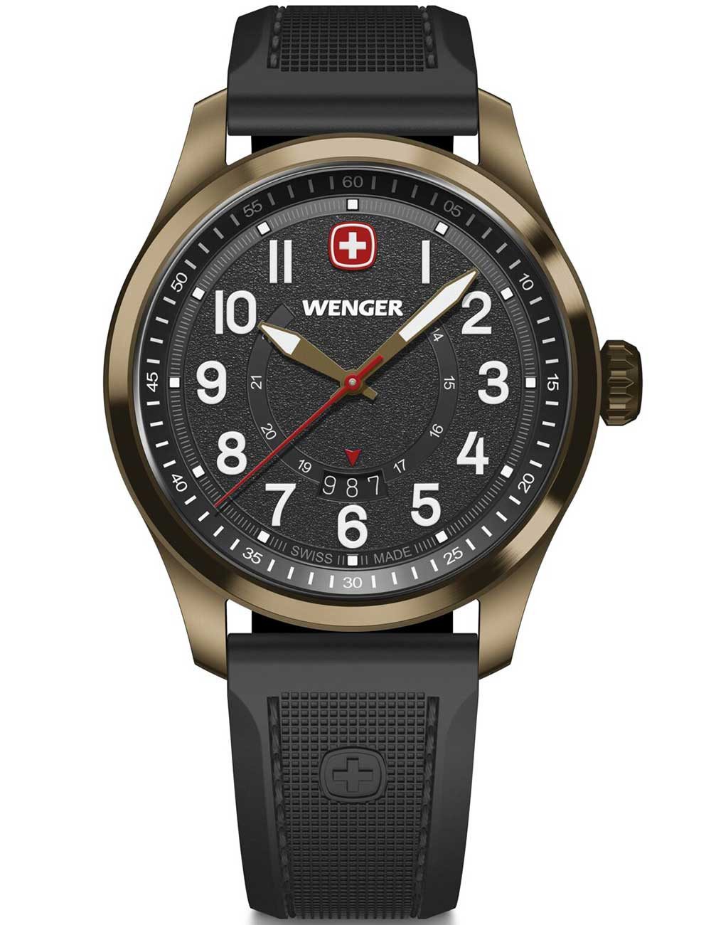 Wenger Quarzuhr Wenger 01.0541.125 Herrenuhr Terragraph 43mm 10ATM Wenger 01.0541.125 Herrenuhr Terragraph 43mm 10ATM