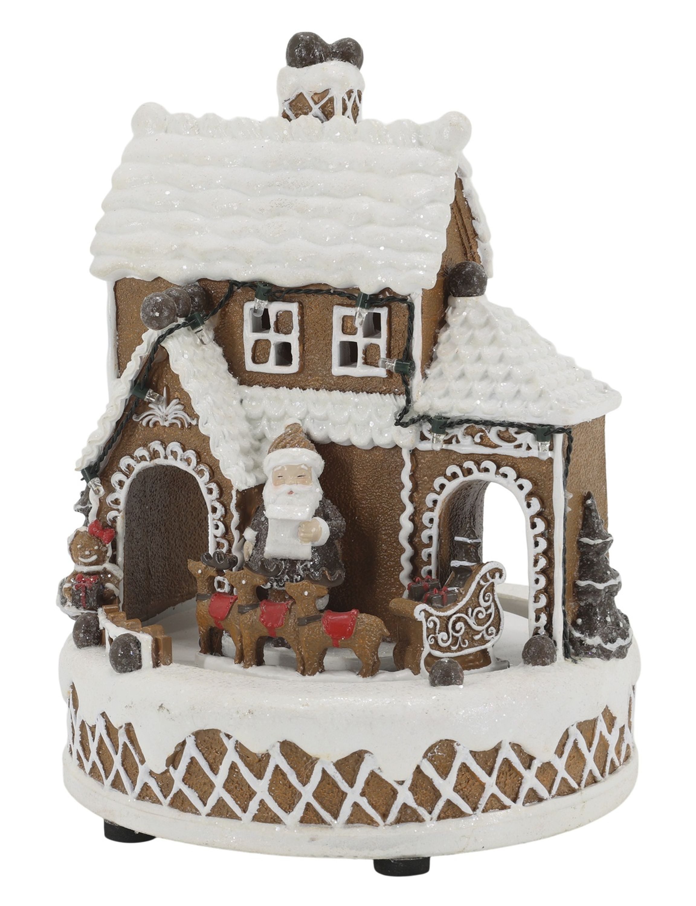 Chic Antique Spieluhr Chic Antique - Spieluhr Weihnachten Haus mit LED Licht Weihnachtsdeko