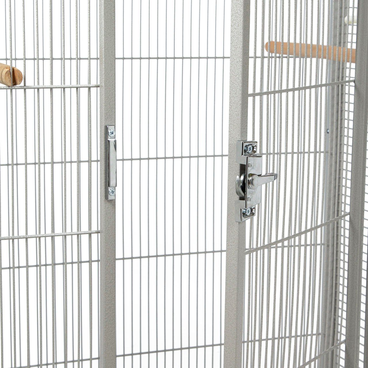 Montana Cages Vogelkäfig Melbourne I - Platinum, rweiterbarer Käfig Voliere für Sittiche, Kanarienvögel & Finken