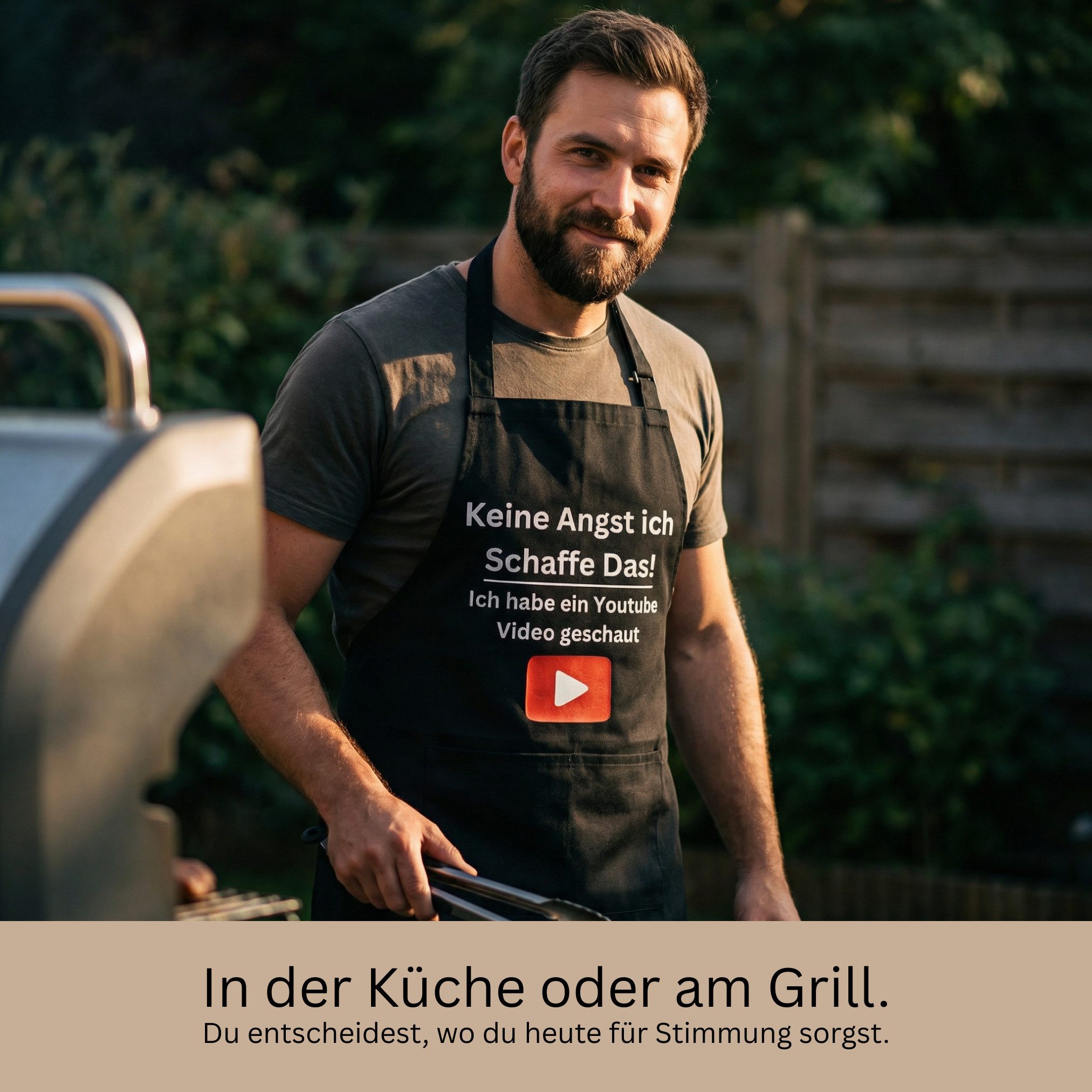 Curry Master Kochschürze Lustige Grillschürze mit Spruch - Geschenkidee, 100% Baumwolle, Doppelnähte, Einstellbare Größe, 2 Front-Taschen