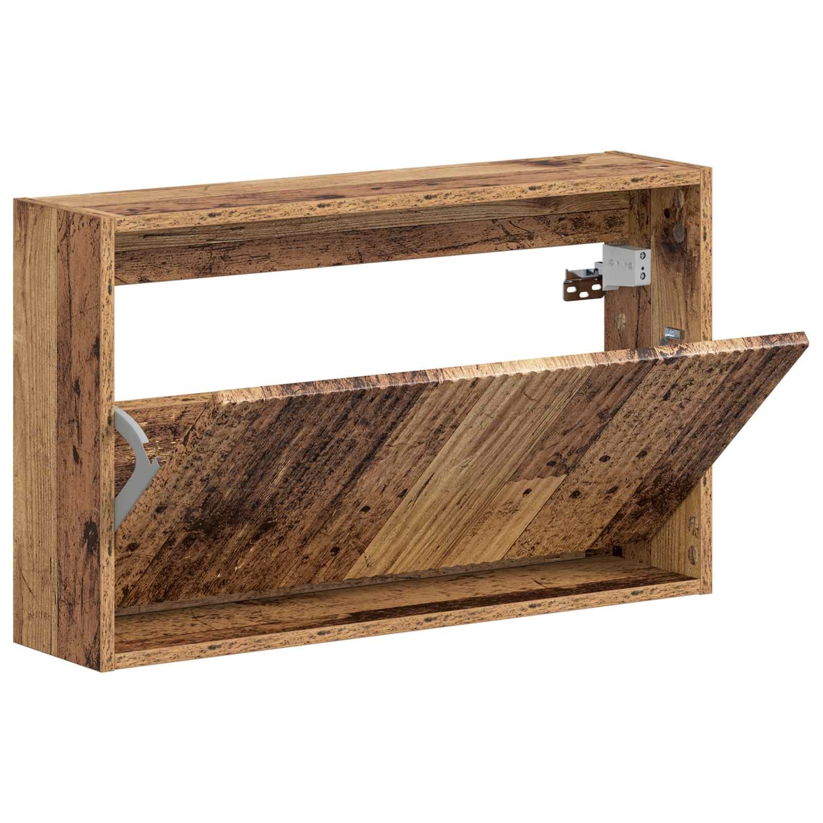vidaXL Schuhregal Wandmontierter Schuhschrank ARNHEM 71 x 17 x 43 cm Altholz