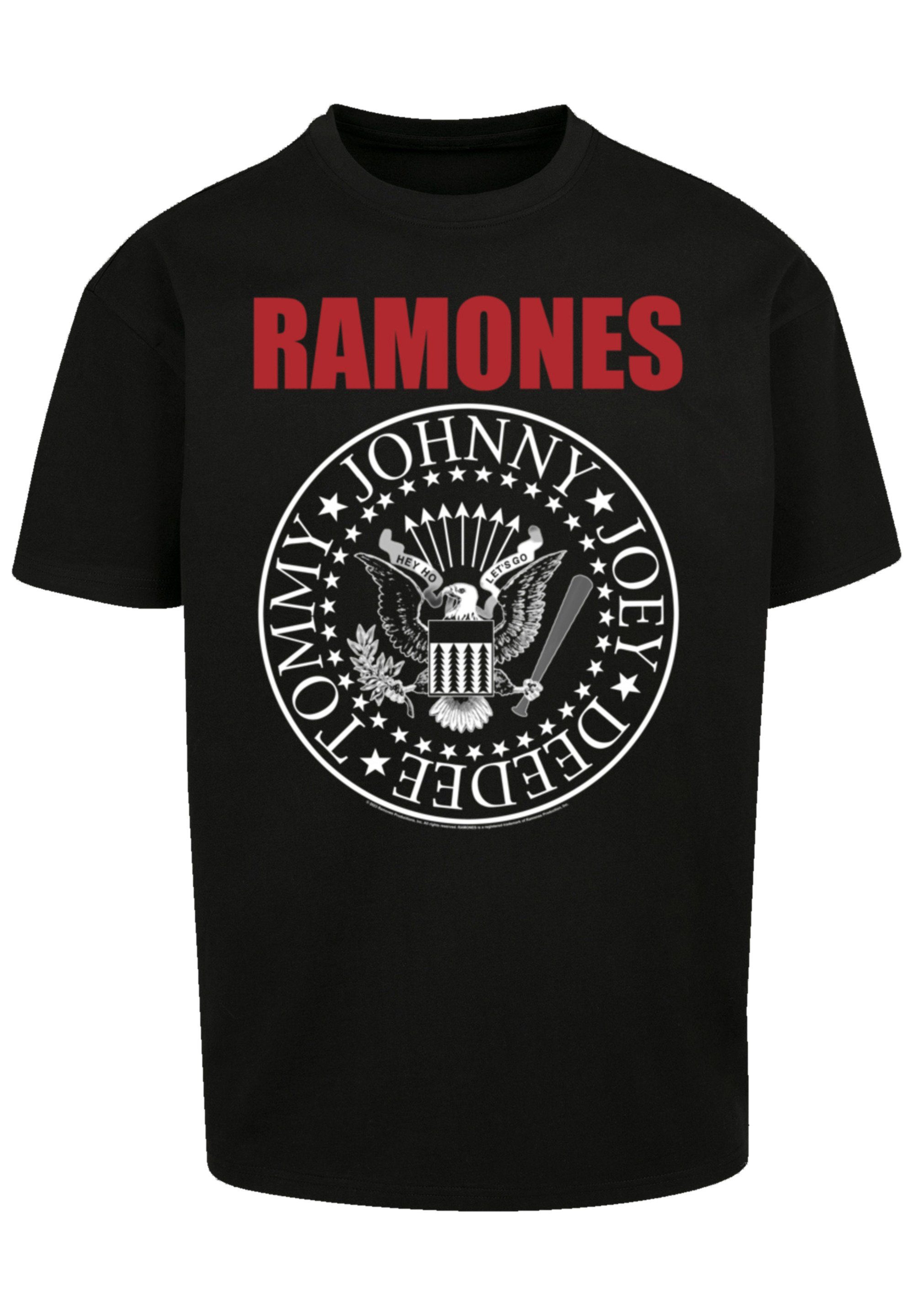 Seal T-Shirt Qualität, F4NT4STIC Rock-Musik schwarz Ramones Premium Band Band, Musik Red Rock Text