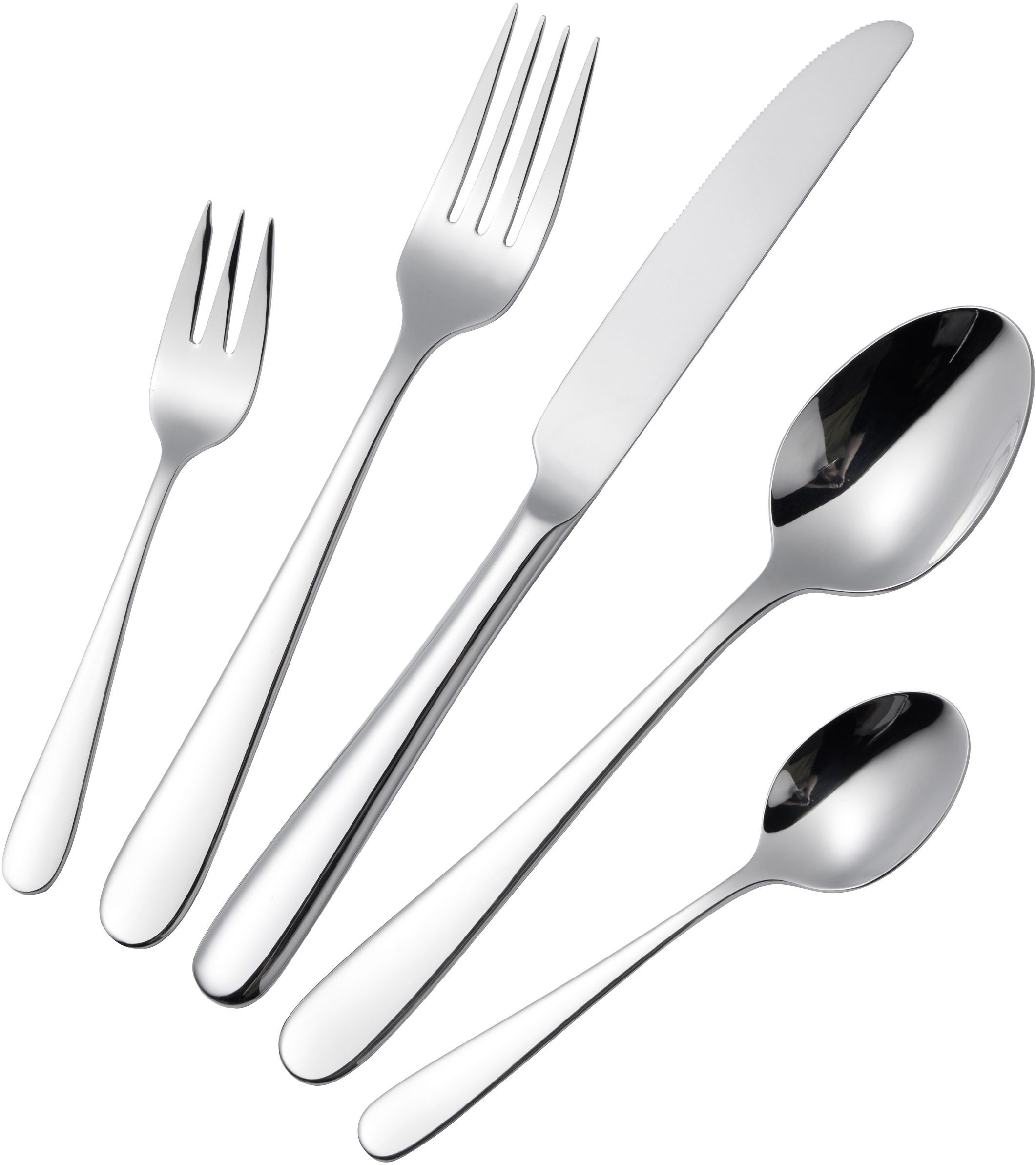 Hanseatic Besteck-Set BASIC (60-tlg), 12 Personen, Edelstahl 18/10, modischer Klassiker