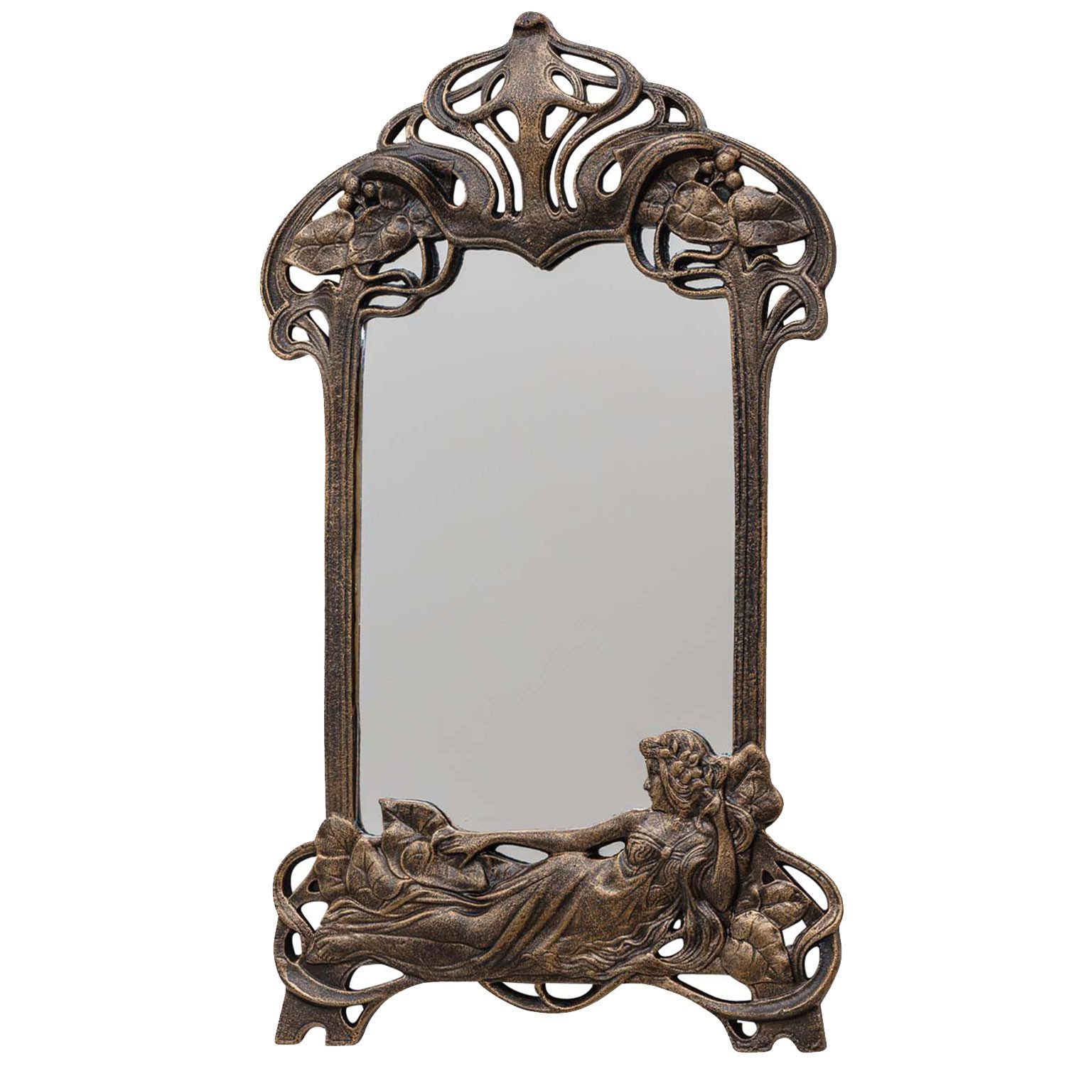 Dekoobjekt Spiegel Wandspiegel Kosmetikspiegel Jugendstil-Antik-Stil Eisen 50cm