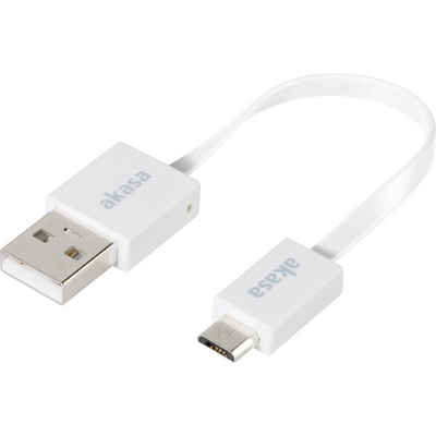 Akasa Slim USB 2 Micro Daten-/Ladekabel 15 cm USB-Kabel, (15.00 cm), hochflexibel, vergoldete Steckkontakte, UL-zertifiziert