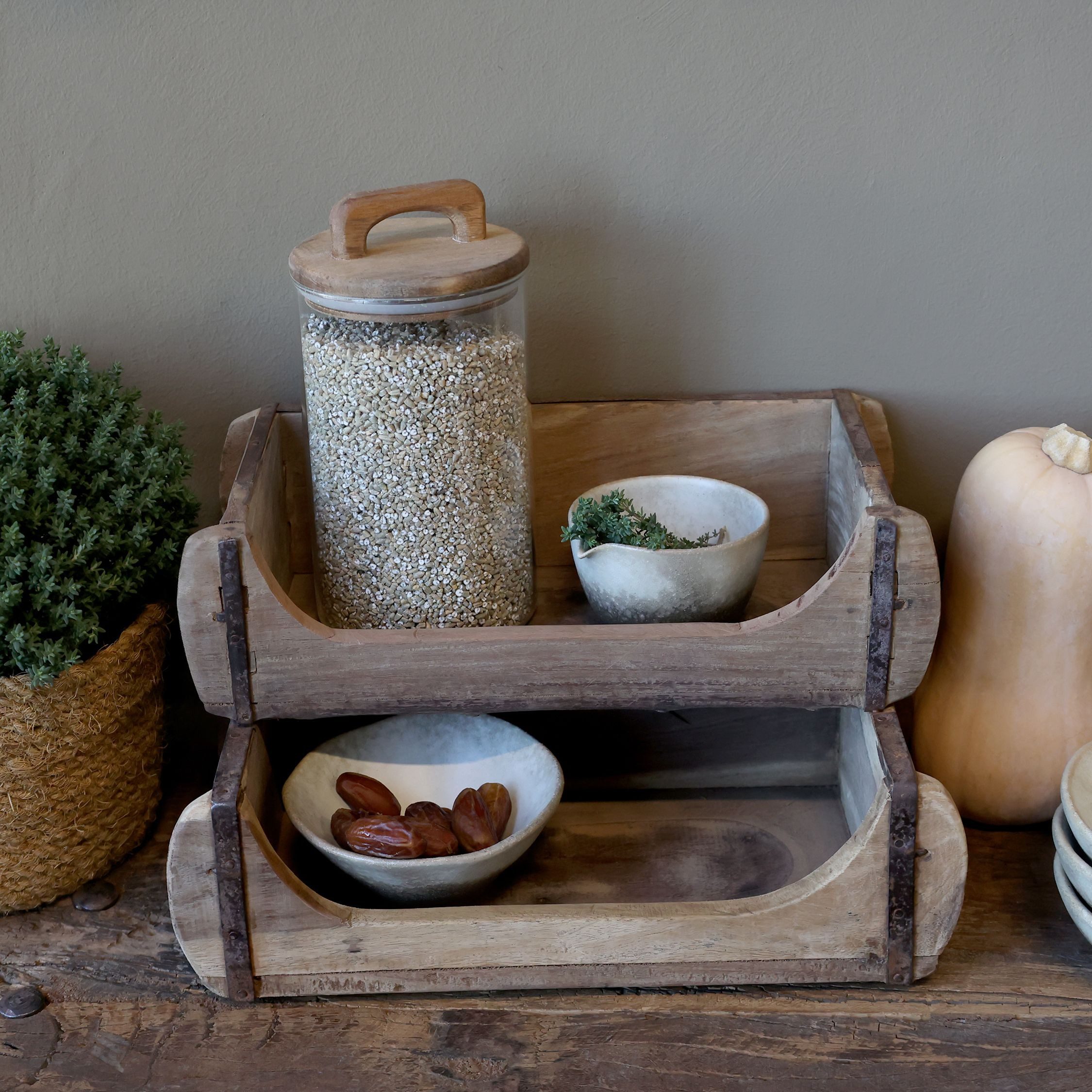 Chic Antique Küchenregal Grimaud Kasten H20/L30/B20 cm natur Regal Aufsatz günstig online kaufen