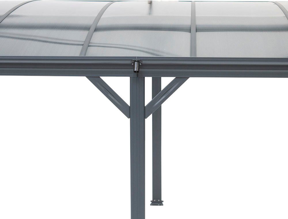 WESTMANN Einzelcarport Rundbogen, BxT: 206 Aluminium, anthrazit 300x505 cm, Einfahrtshöhe, aus cm