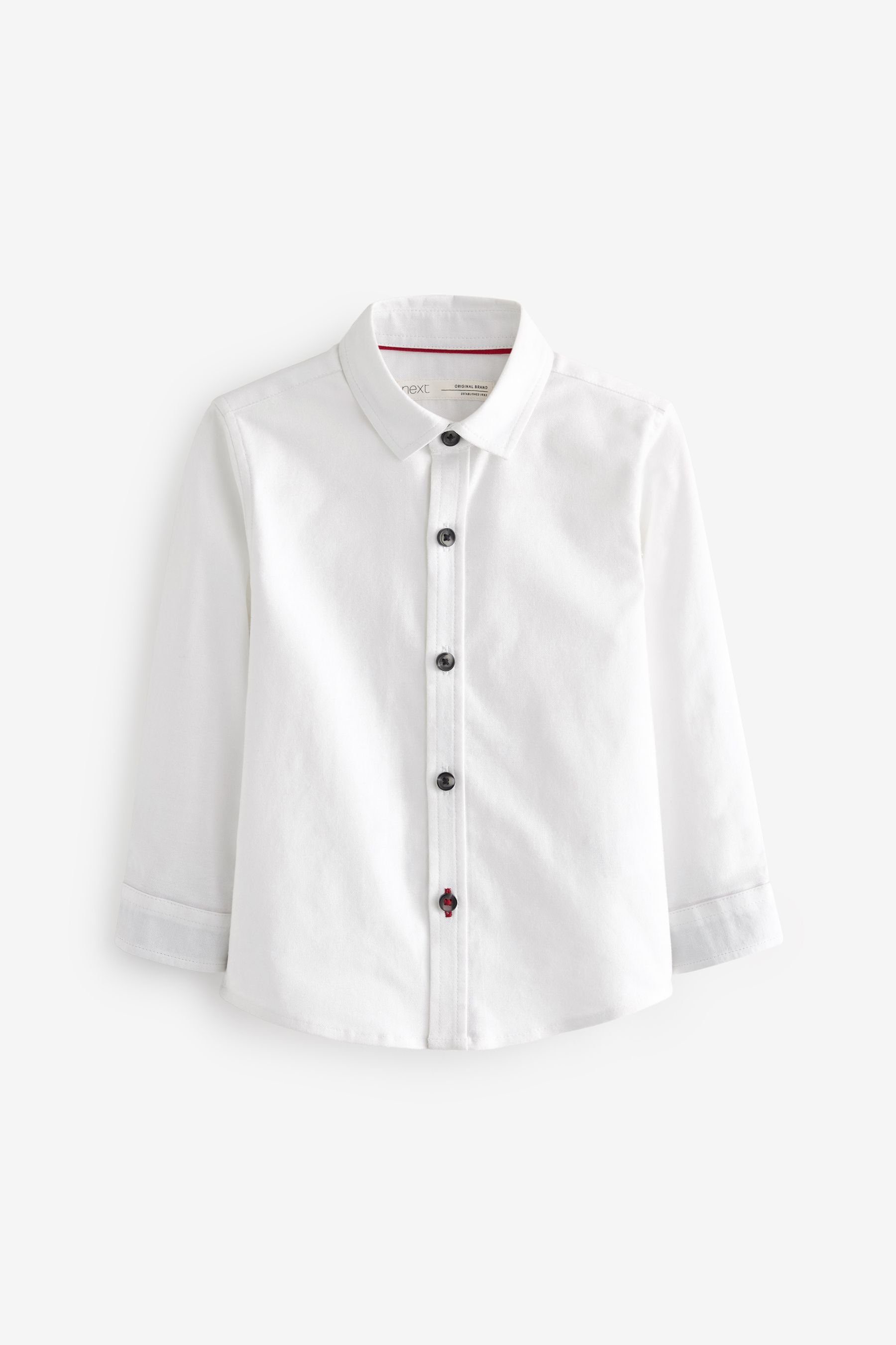 Next Jeanshemd Langärmeliges Oxfordhemd mit Besätzen (1-tlg) White | Jeanshemden