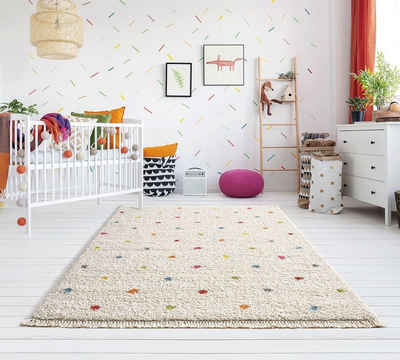 Teppich Bahar Shaggy Hochflor Langflor Wohnzimmer Teppich Punkt Muster, the carpet, Rechteck