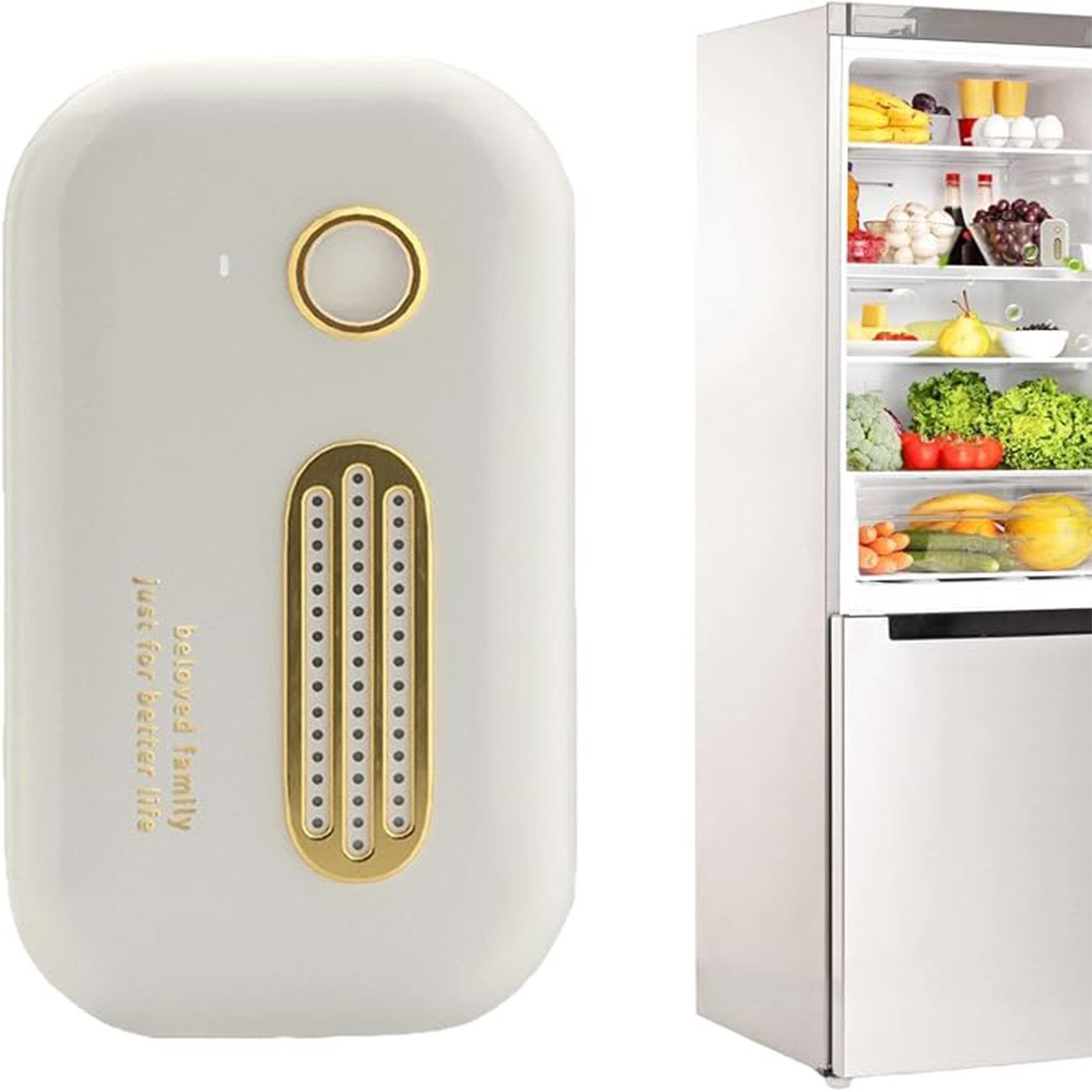 MOPUEA Luftreiniger LuftreinigerTragbar Ozon-&Ionen-Technologie aufladbar Geruchsentferner, Ozon, Negativionen, USB Akku, kompakt, geräuschlos, 1200mAh