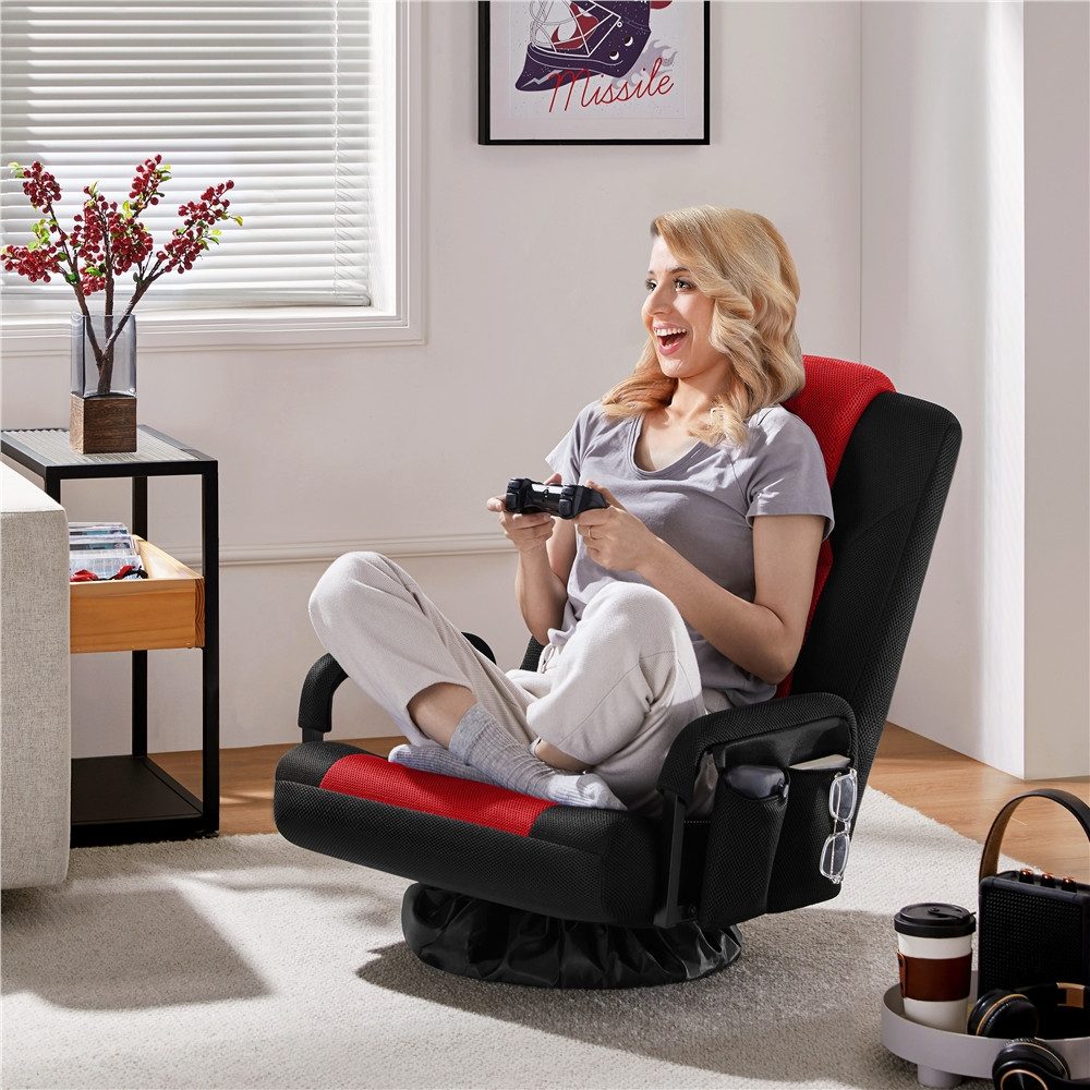 Yaheetech Gaming-Stuhl Bodenstuhl 360° Drehbar, Verstellbare Relaxstuhl Meditationsstuhl 360° Floor Chair Sitzsessel – Bild 2 von 5