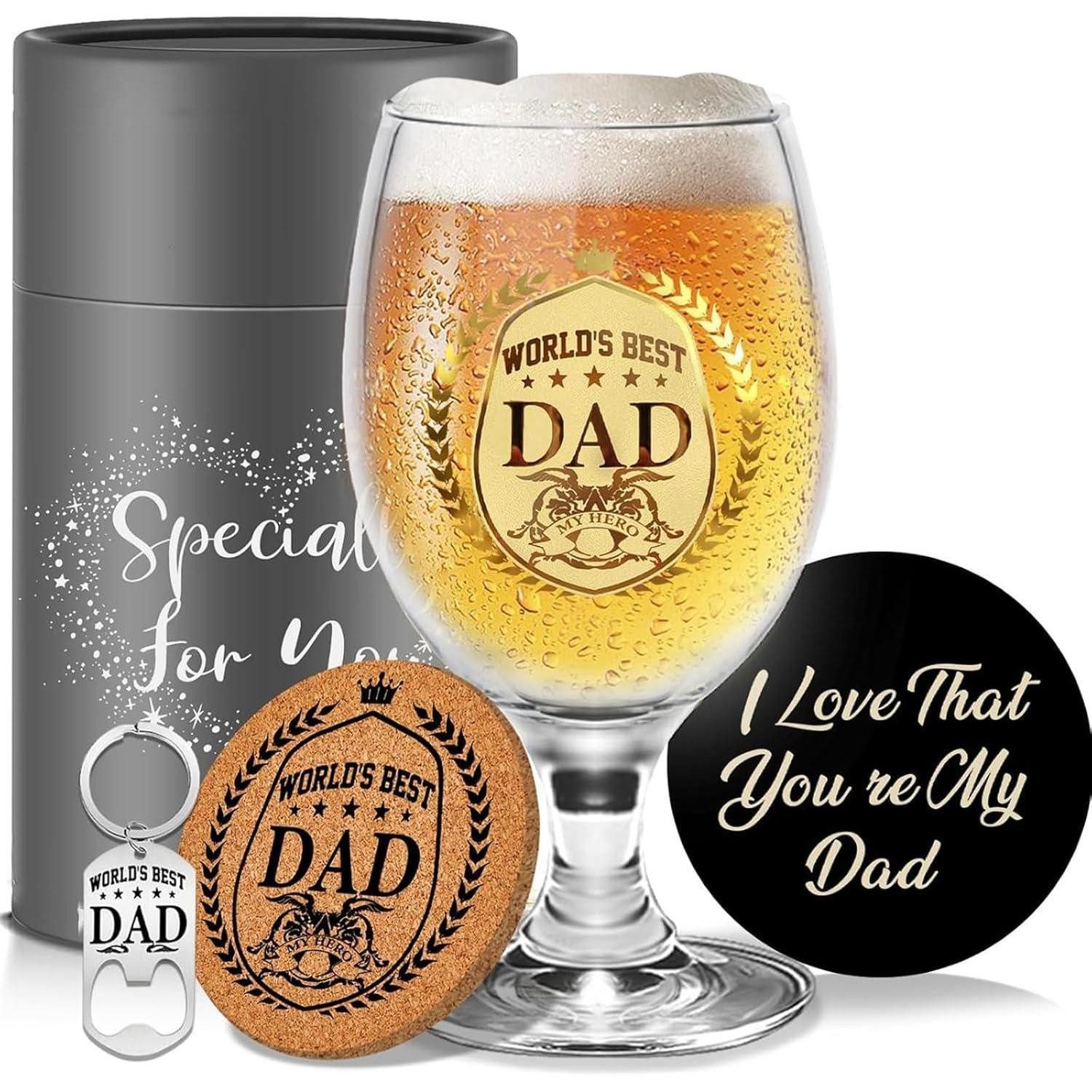 LuxusKollektion Bierglas Bierglas Gravur Papa Geschenk Geburtstag Dad Biergläser, Glas