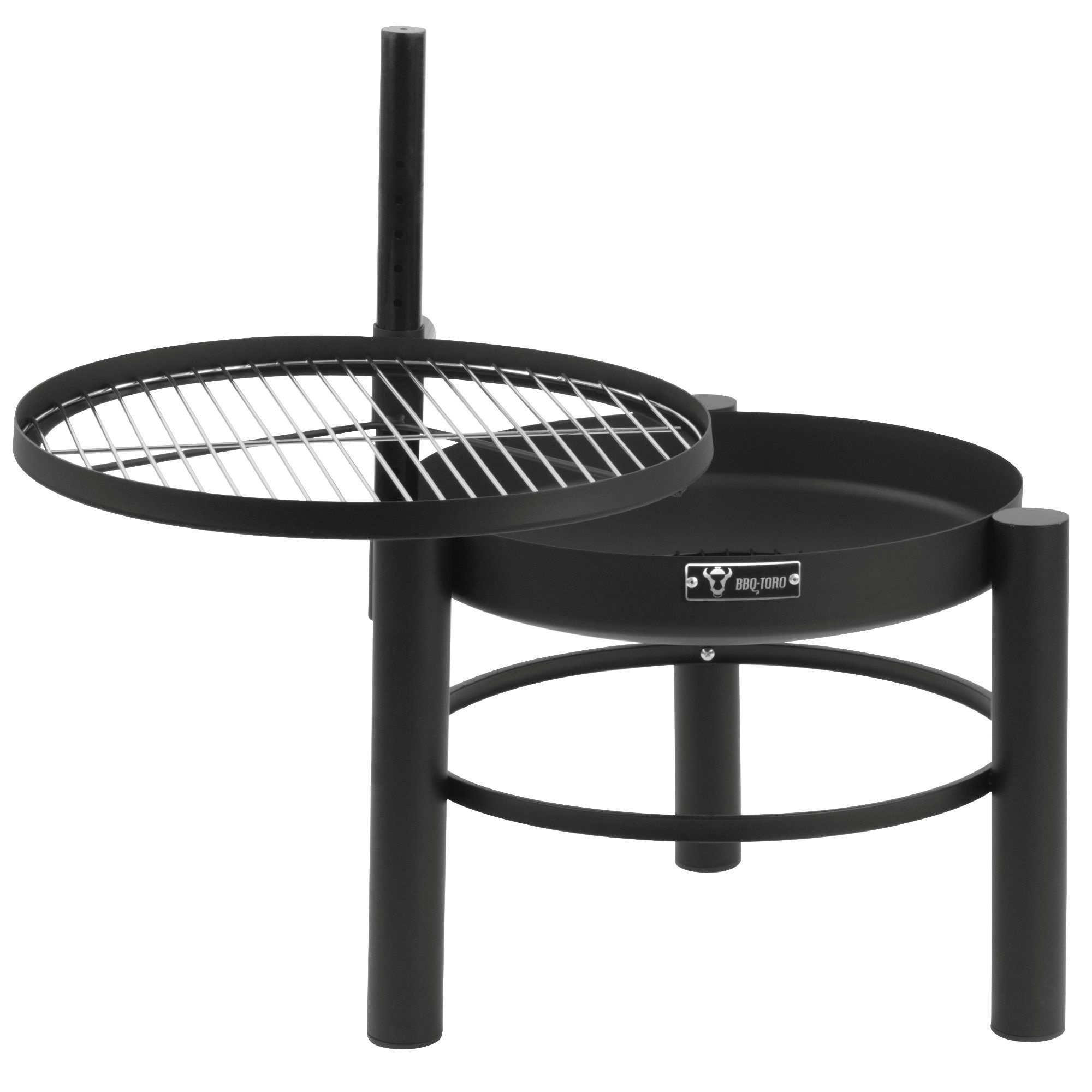 BBQ-Toro Holzkohlegrill Feuerschale mit Grillrost Ø 50 cm, Höhenverstellbarer Grillrost, Seitlich ausschwenkbares Grillrost – Bild 5 von 5