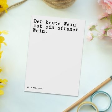 Mr. & Mrs. Panda Postkarte Der beste Wein ist... - Weiß - Geschenk, Weintrinker, witziger Spruch