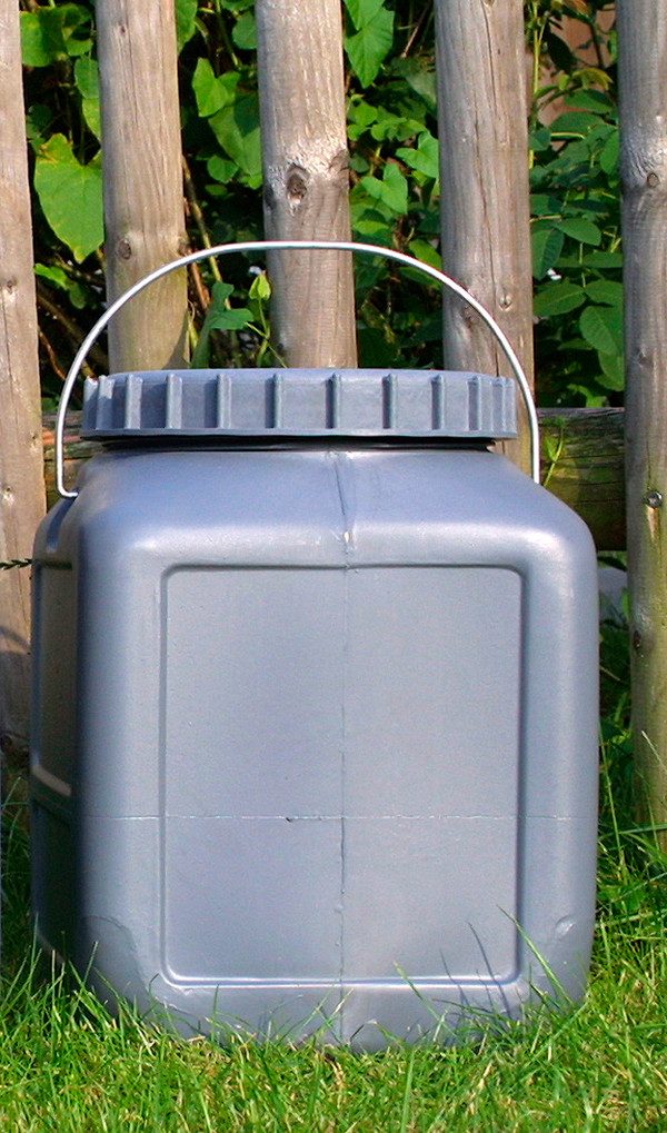 BasicNature Aufbewahrungsbox BasicNature Weithalstonne - grau - 20 Liter - eckig