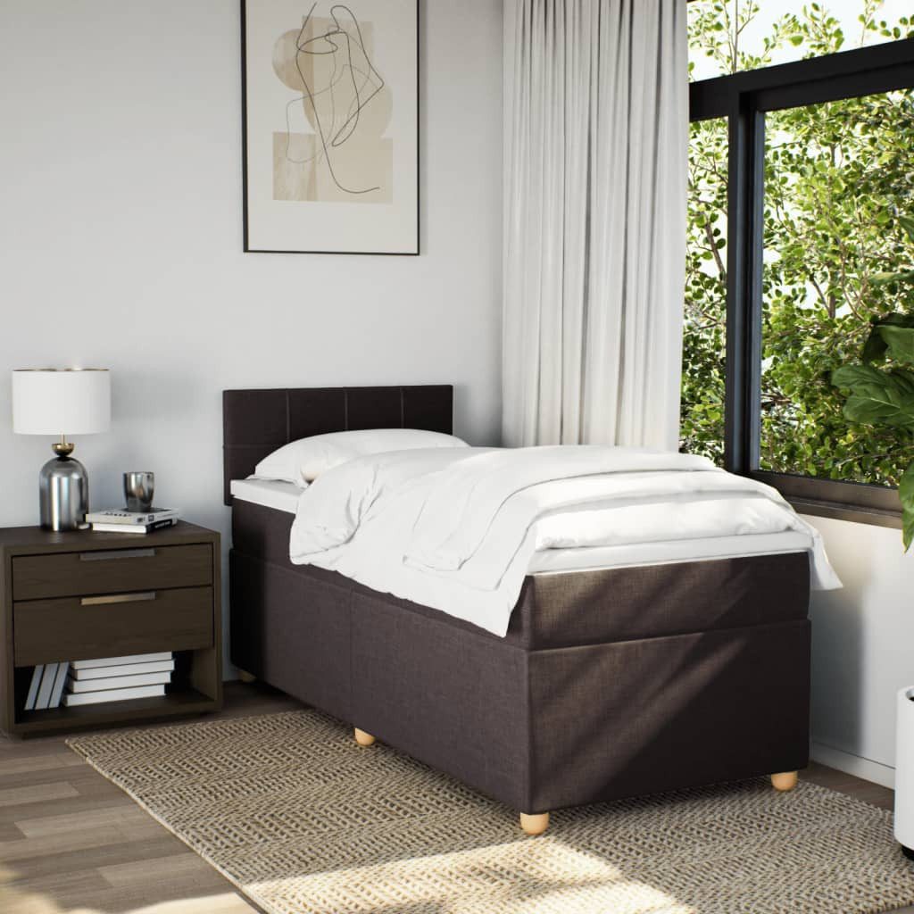 vidaXL Bett Boxspringbett mit Matratze Dunkelbraun günstig online kaufen