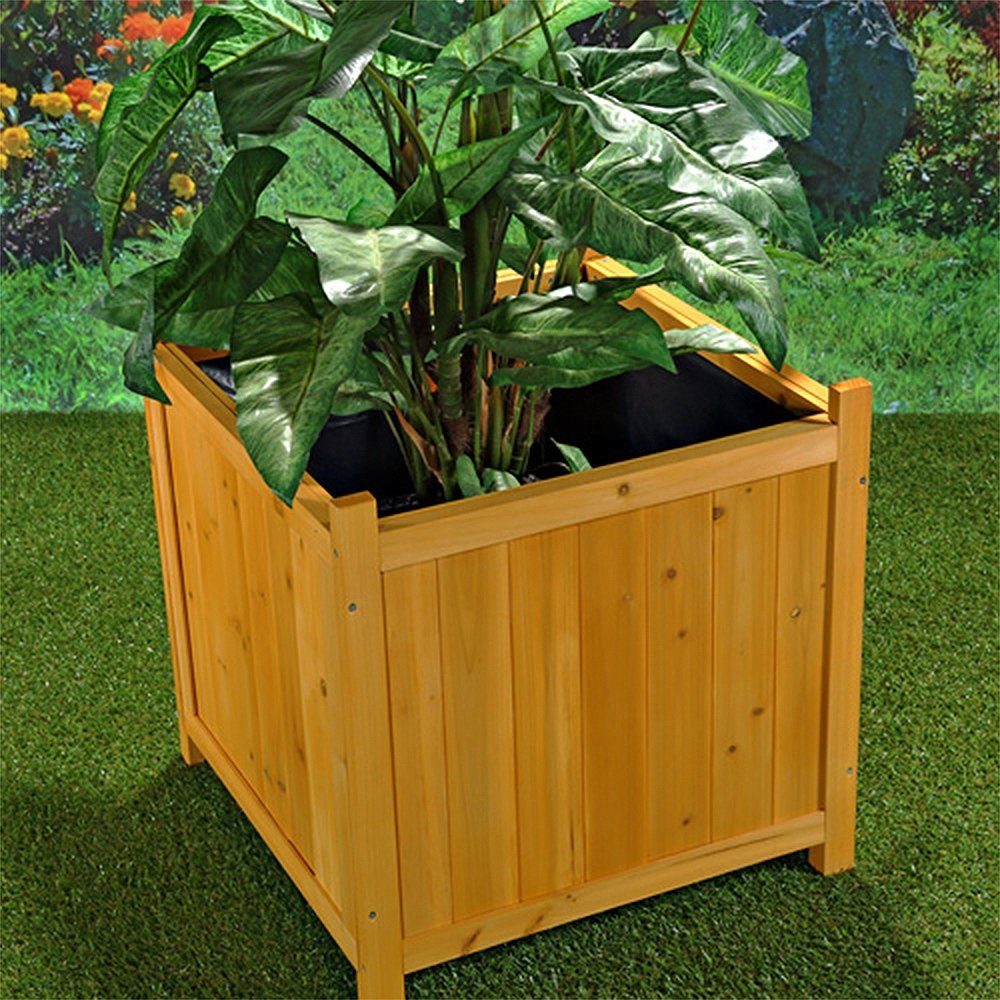 Mucola Blumentopf Blumenkübel 50x50cm Grau Pflanzkasten Blumentrog Blumentopf Übertopf (Stück, 2 St., Premium-Kübel), Innenbereich mit schwarzer Schutzfolie