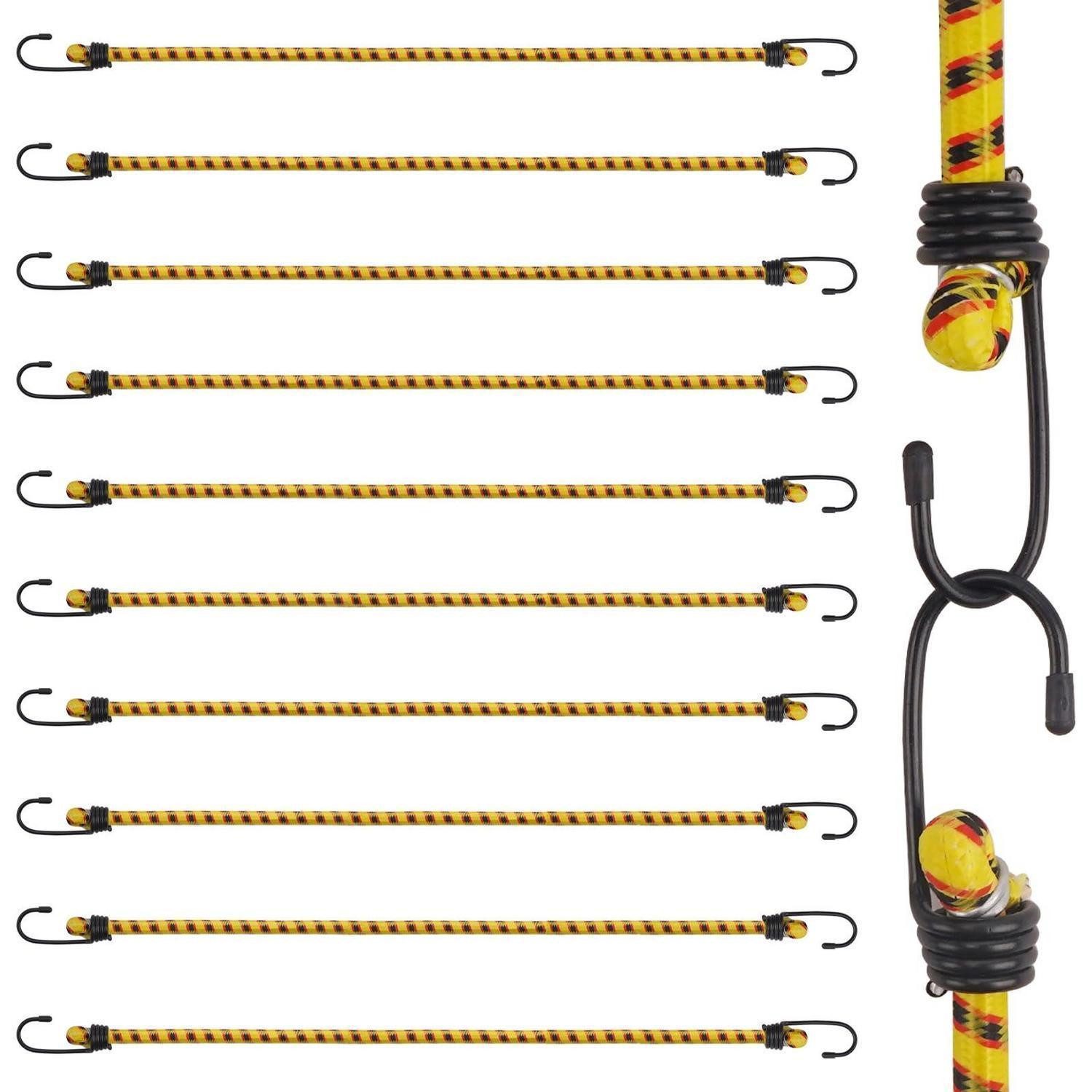 LuxusKollektion Spanngurt Spanngummi mit Haken 60cm 10er Set Gelb (10-St)