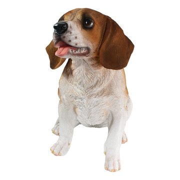 colourliving Tierfigur Beagle Figur sitzend Hundefigur lebensecht Hundefiguren für den Garten (1x sitzend), handbemalt, wetterfest, lebensecht wirkend