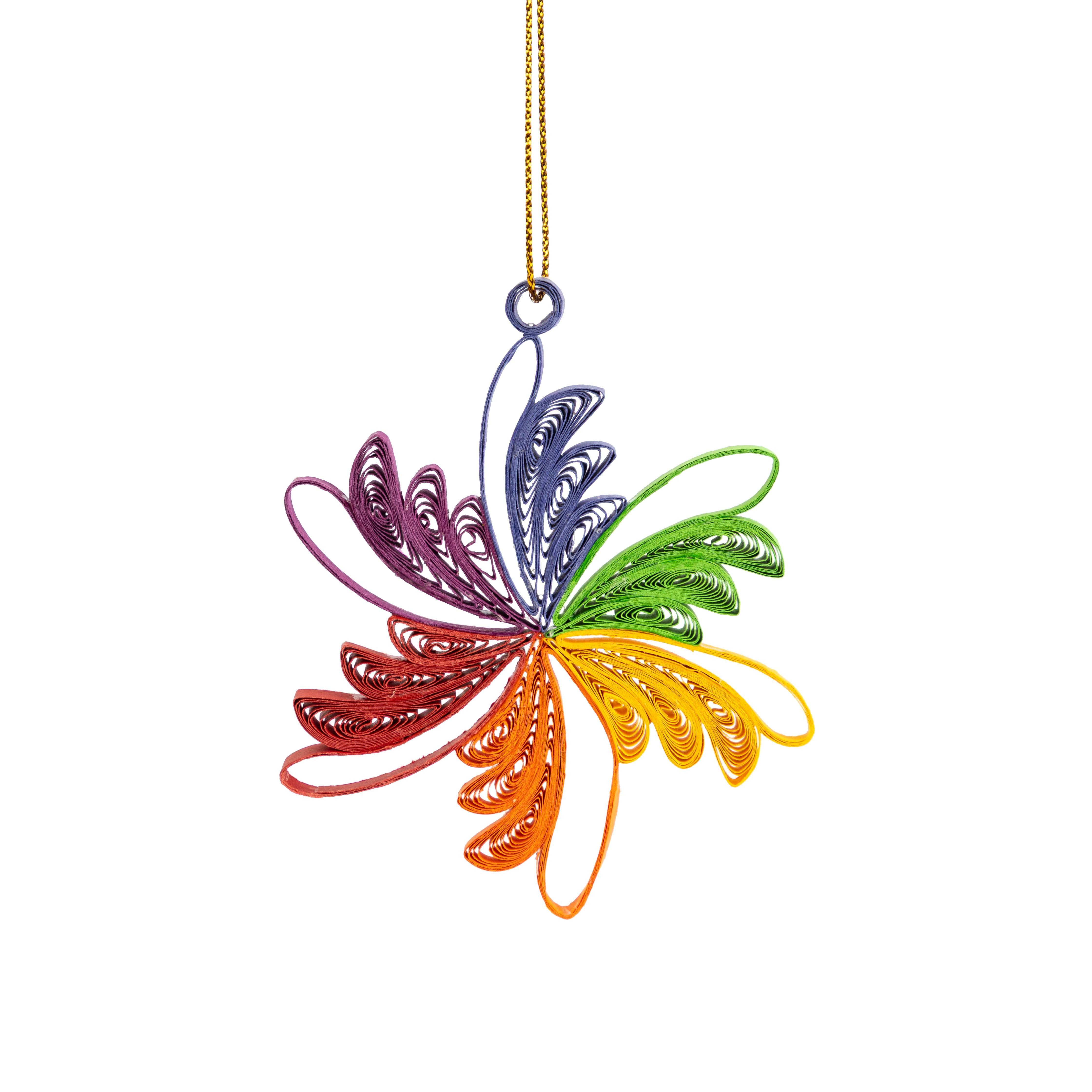 El Puente Amulett Anhänger aus Papier in Regenbogen-Farben, Handmade, Handmade