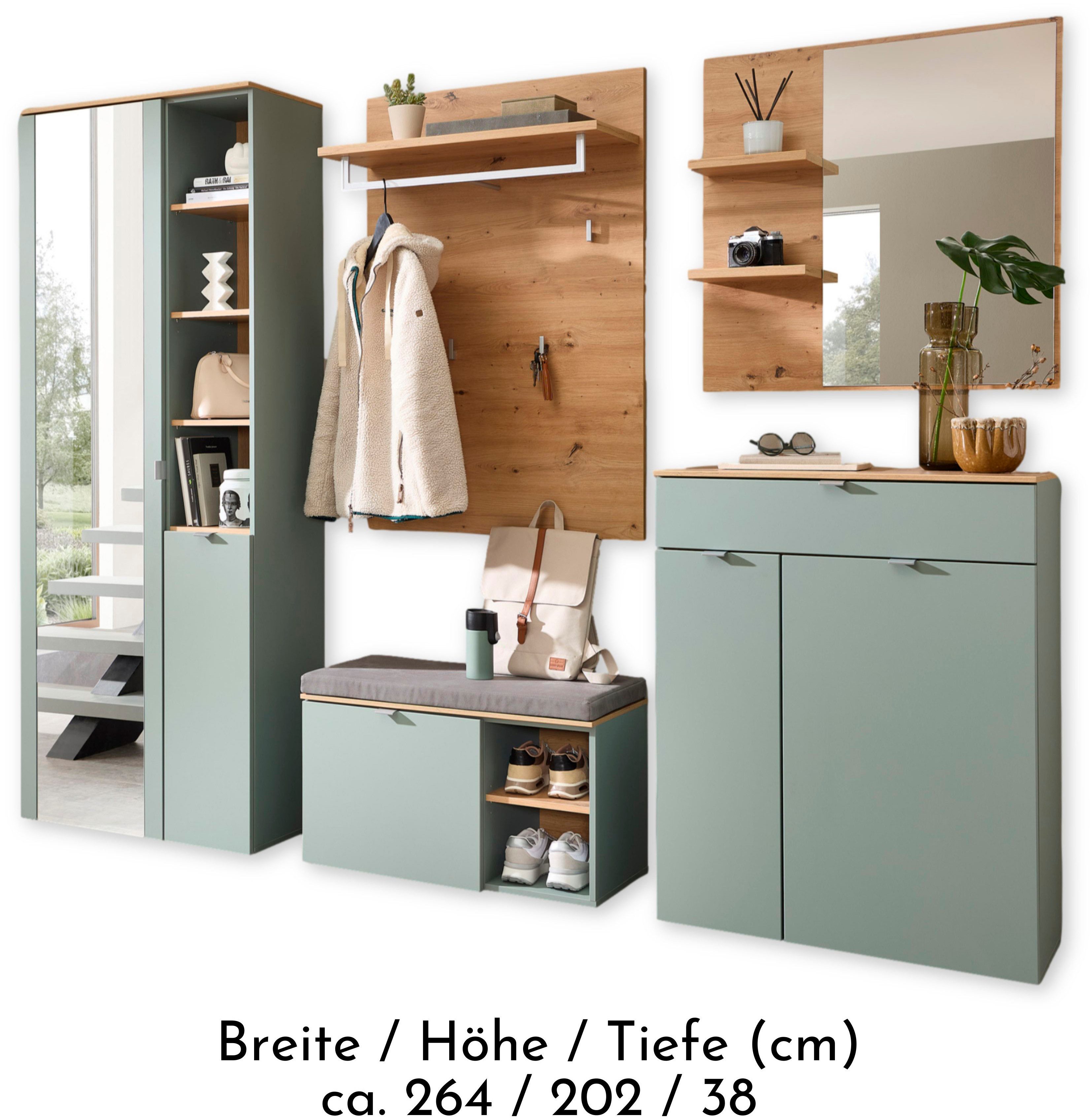 Innostyle Garderoben-Set Bari Garderobenprogarmm, BxHxT 264x202x38 cm, (Set, 5-St), Besteht aus 5 Typen
