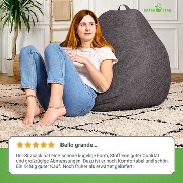 Green Bean Sitzsack Home Linen (Indoor Riesensitzsack mit EPS-Perlen Füllung -, Kuschelig Weich Waschbar), Sitzkissen Lounge Chair