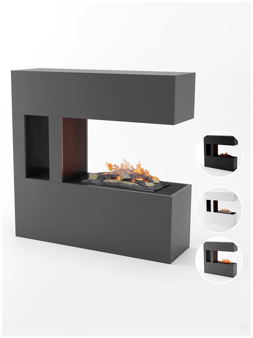 FIRE Wasserdampfkamin 3D GLOW Feuer »Schiller, Knistereffekt schwarz mit mit Pocket«, integriertem Elektrokamin