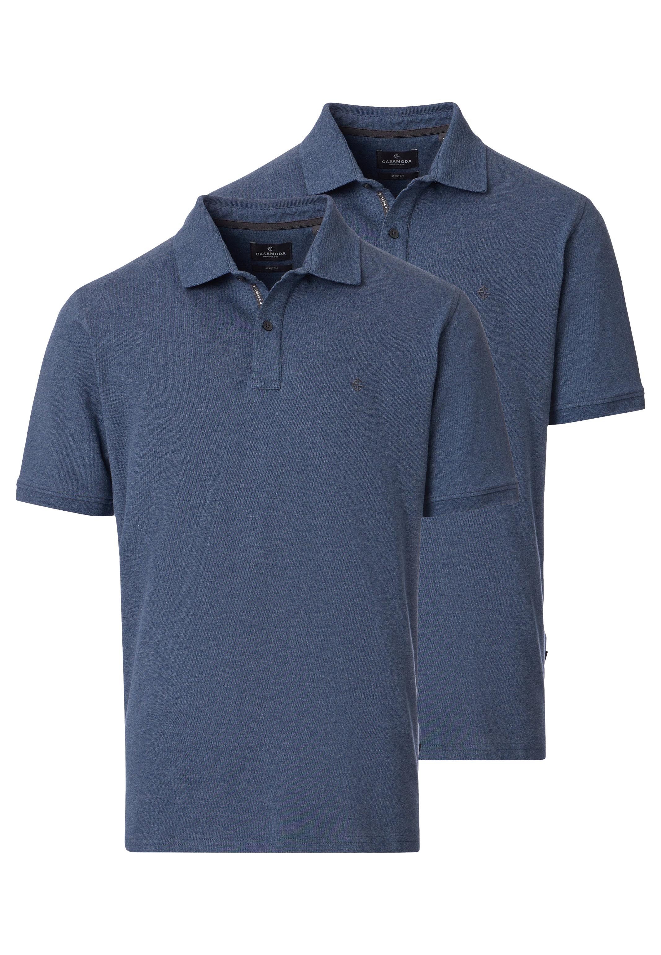 CASAMODA Poloshirt 2er Pack Basic (Spar-Set, 2-tlg) Poloshirt - Baumwolle - Atmungsaktiv - Mit Stretchanteil