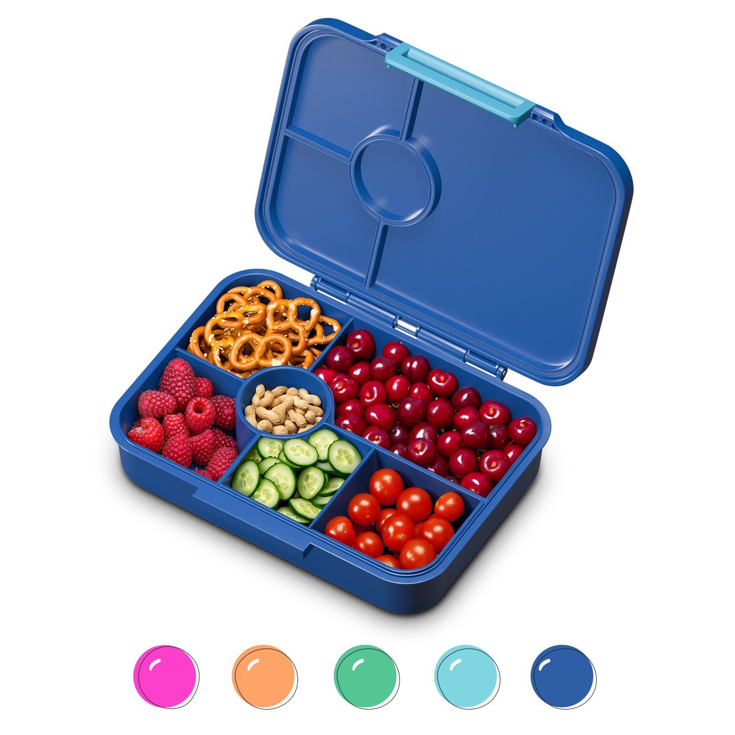 schmatzfatz Frischhaltedose Lite Lunchbox 6 Fächer 20,8 x 4,5 x 15 cm, Tritan, Silikon, (Packung)