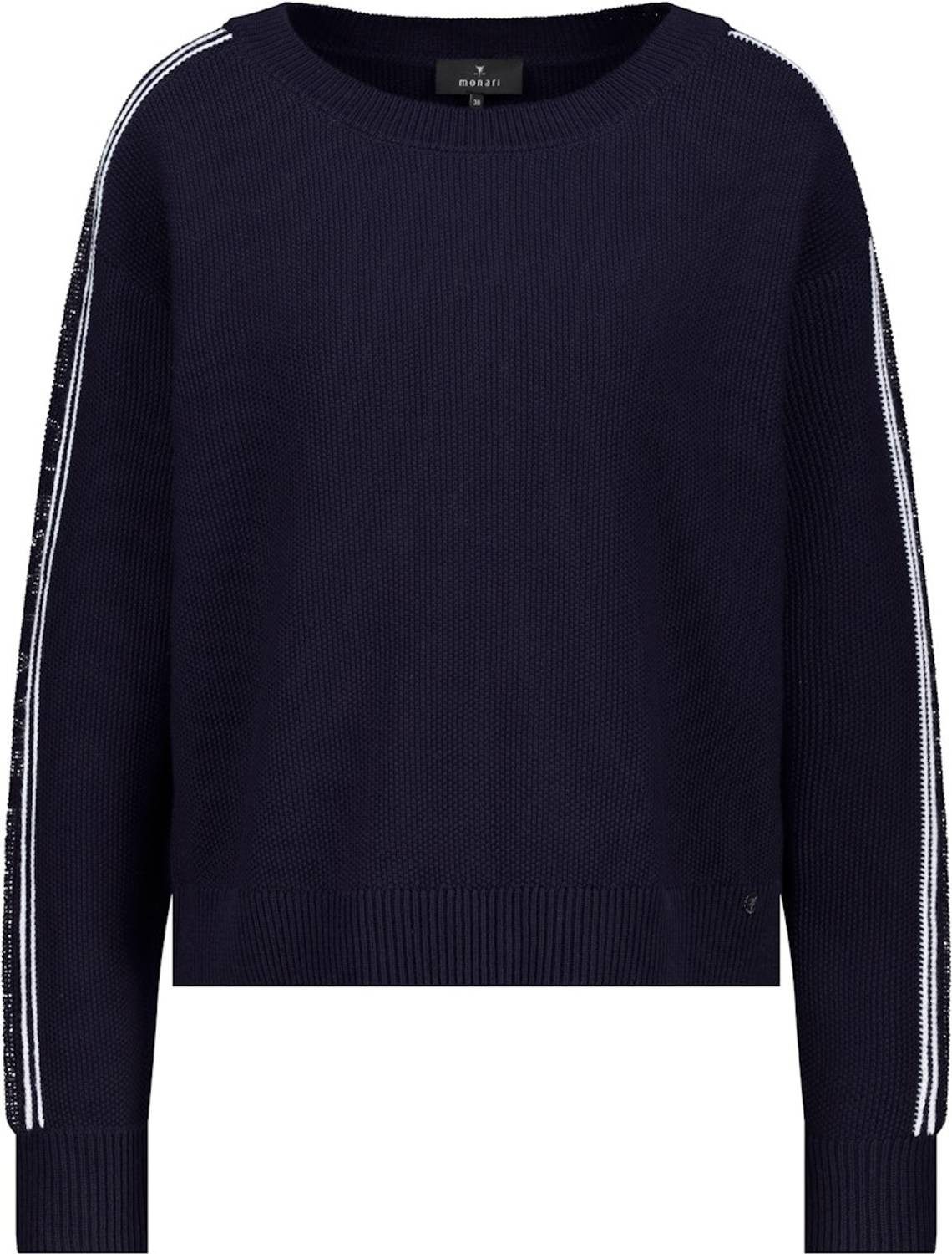Monari Rundhalspullover 410385 Streifendetails günstig online kaufen