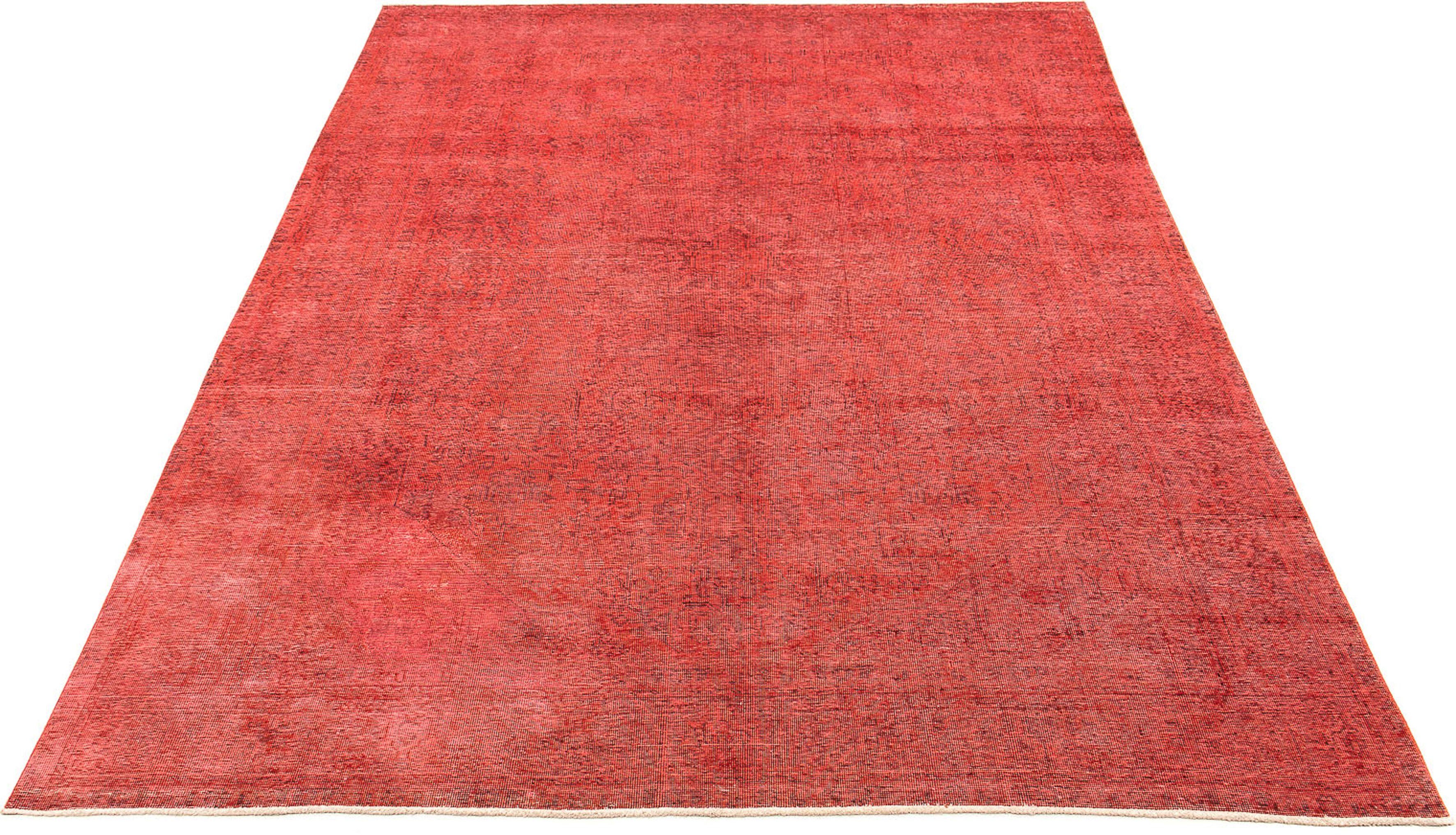 dunkelrot, cm Wohnzimmer, Vintage Höhe: Teppich morgenland, Handgeknüpft, 8 - 370 mm, - Einzelstück 288 x rechteckig, Zertifikat mit