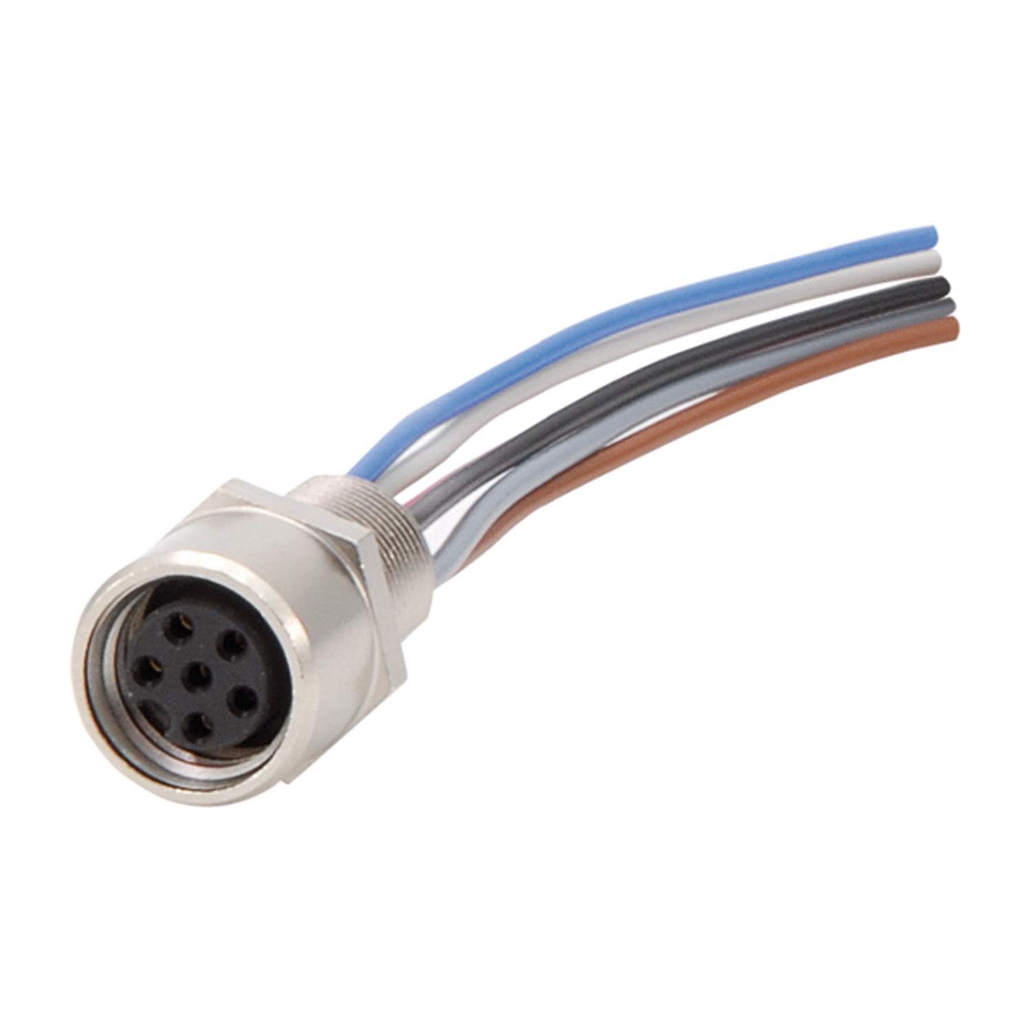 Binder Sensor Titel:M8 Gerätesteckverbinder gerade Buchse Polzahl 6-polig Vorderwan, (Sensor-/Aktor-Steckverbinder)