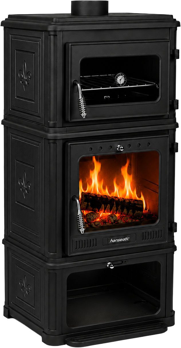 Hanseatic Kaminofen Minerva, 7,1 kW, Zeitbrand, Großer Feuerraum