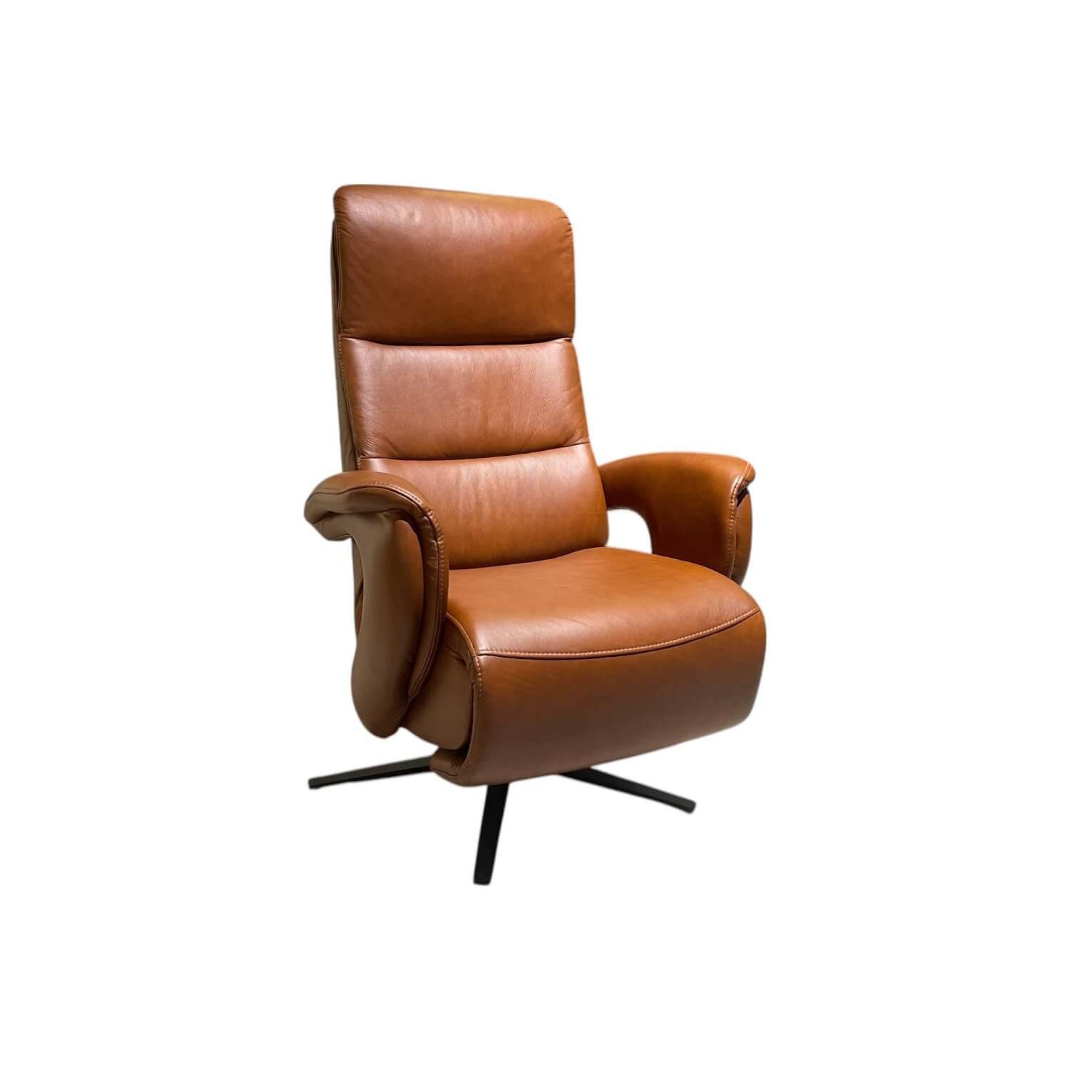 HUKLA Relaxsessel Relaxsessel Mondo Casio R Leder Texas Cognac Braun Sternfuß