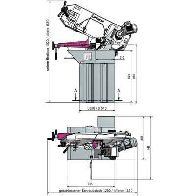 Optimum Metallbandsäge Optimum Metallbandsäge OPTIsaw S 210G, 3300210