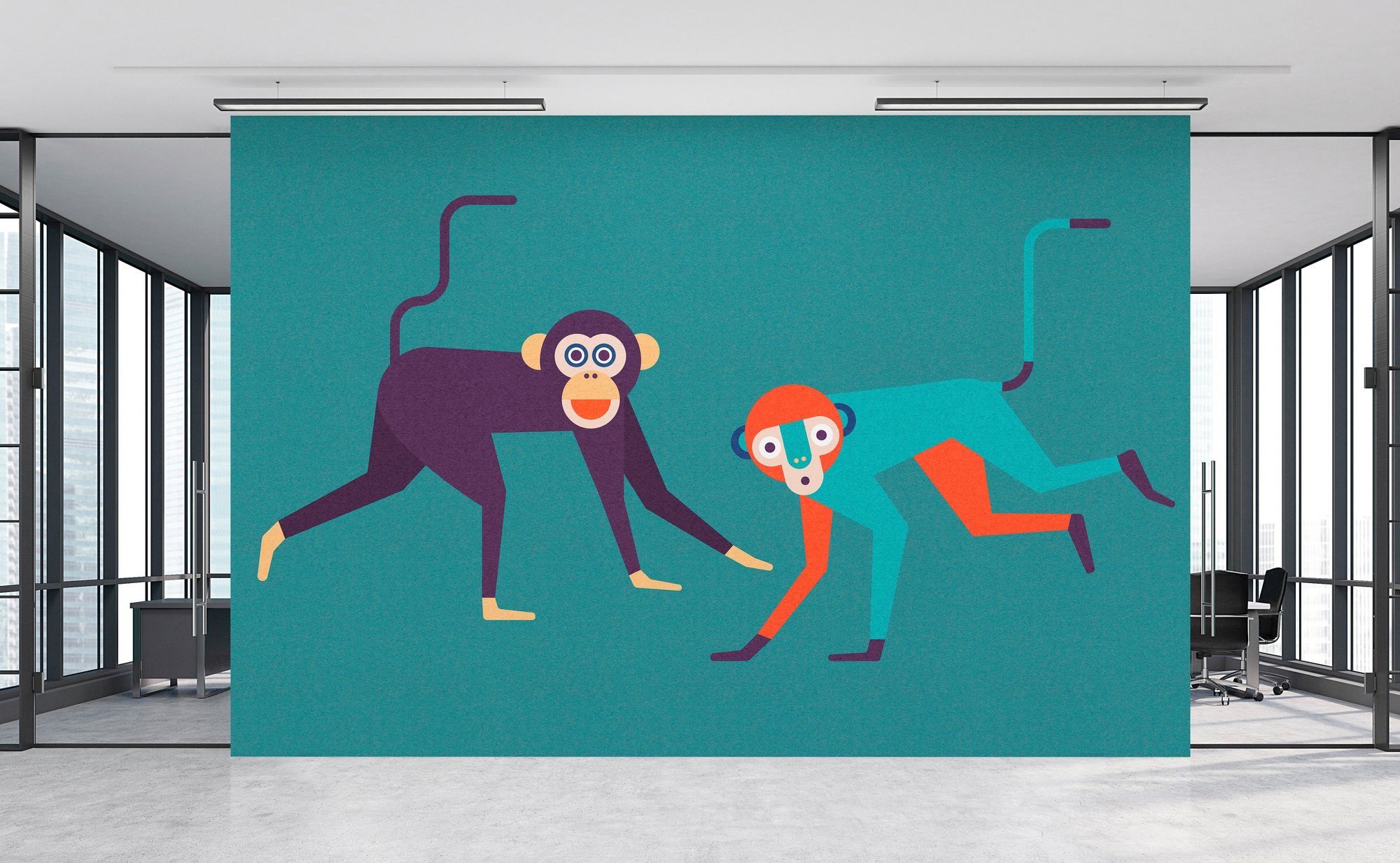 by Schräge St), (4 Vlies, 1, glatt, Fototapete Wand, walls Walls Business Patel Monkey living