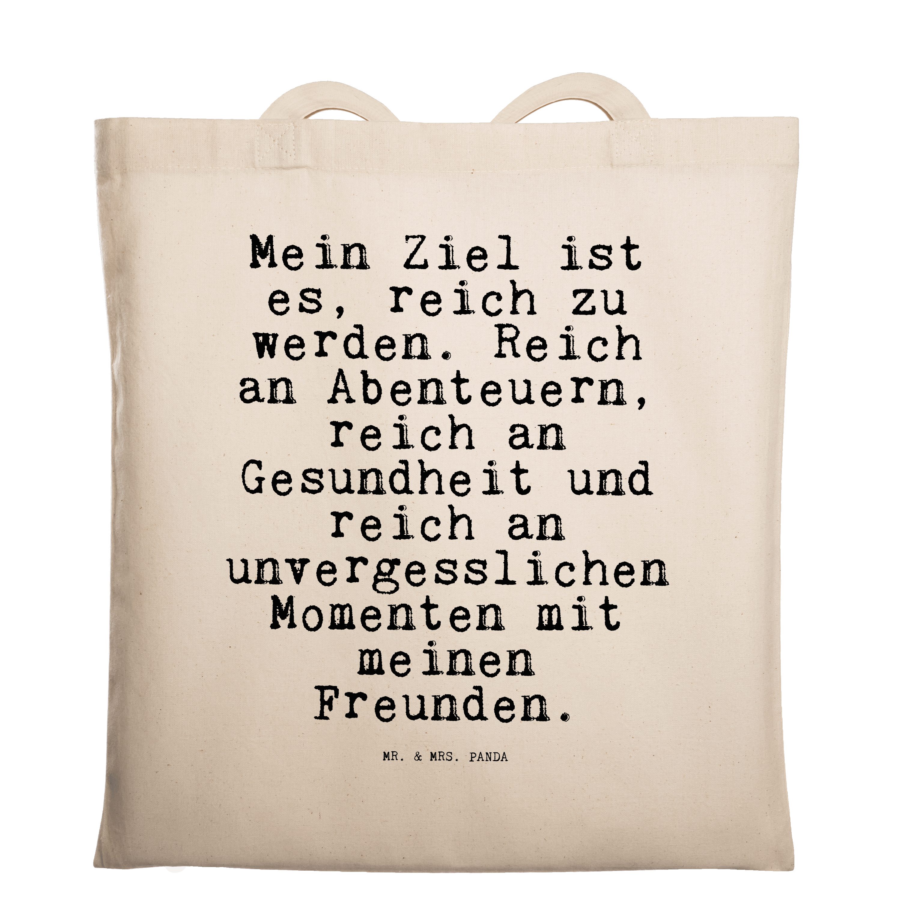 Mr. & Mrs. Panda Tragetasche »Mein Ziel ist es,... Transparent