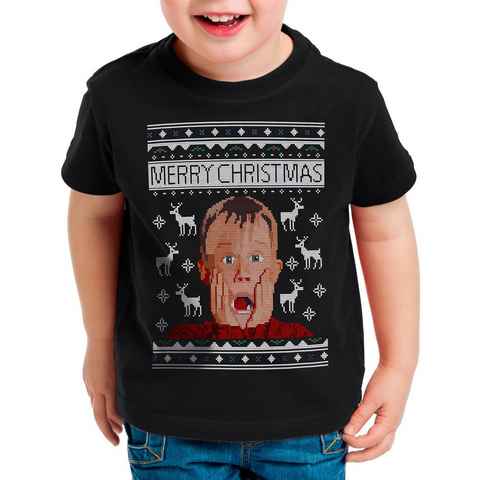 style3 Print-Shirt Kinder T-Shirt Allein zu Haus T-Shirt für kevin xmas weihnachten weihnachtspullover pulli ugly sweater strick
