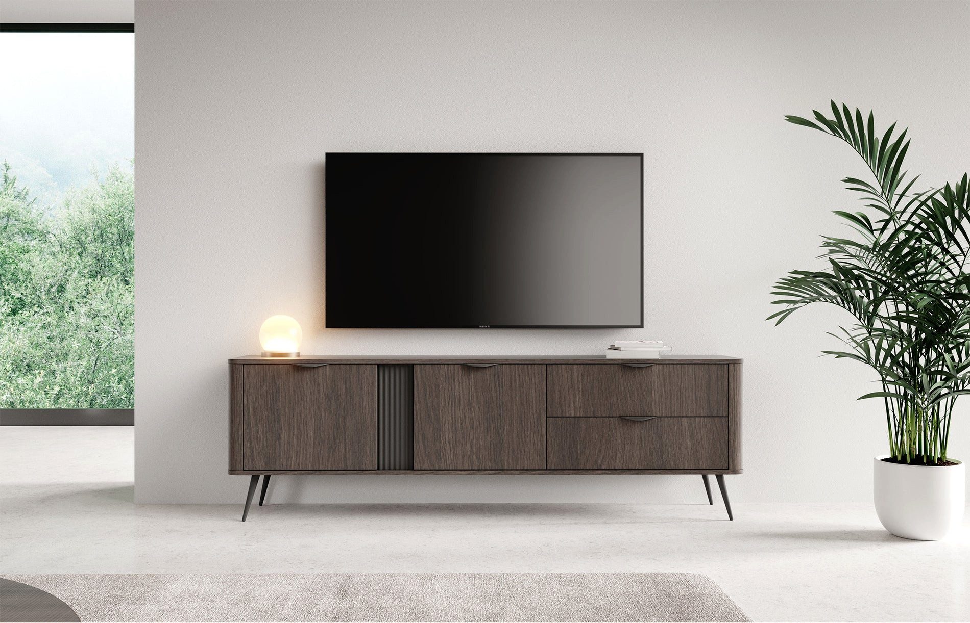 Selsey TV-Schrank VERIS TV-Lowboard mit 2 Schubladen 195 cm