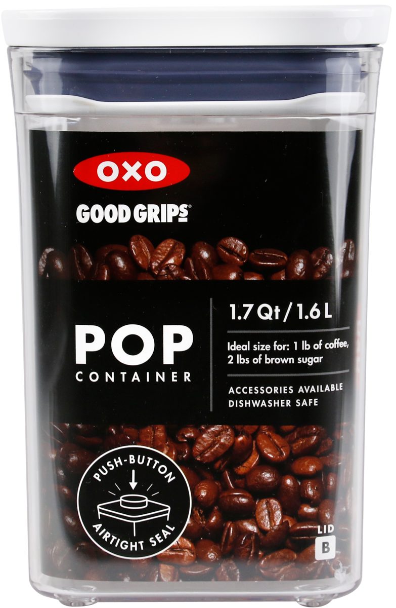 für Lebensmittel – Good und Grips Deckel – Kaffee für luftdichte, Grips POP-Behälter Aufbewahrungsbox 1,6 l mit stapelbare OXO Good OXO mehr Vorratsdose
