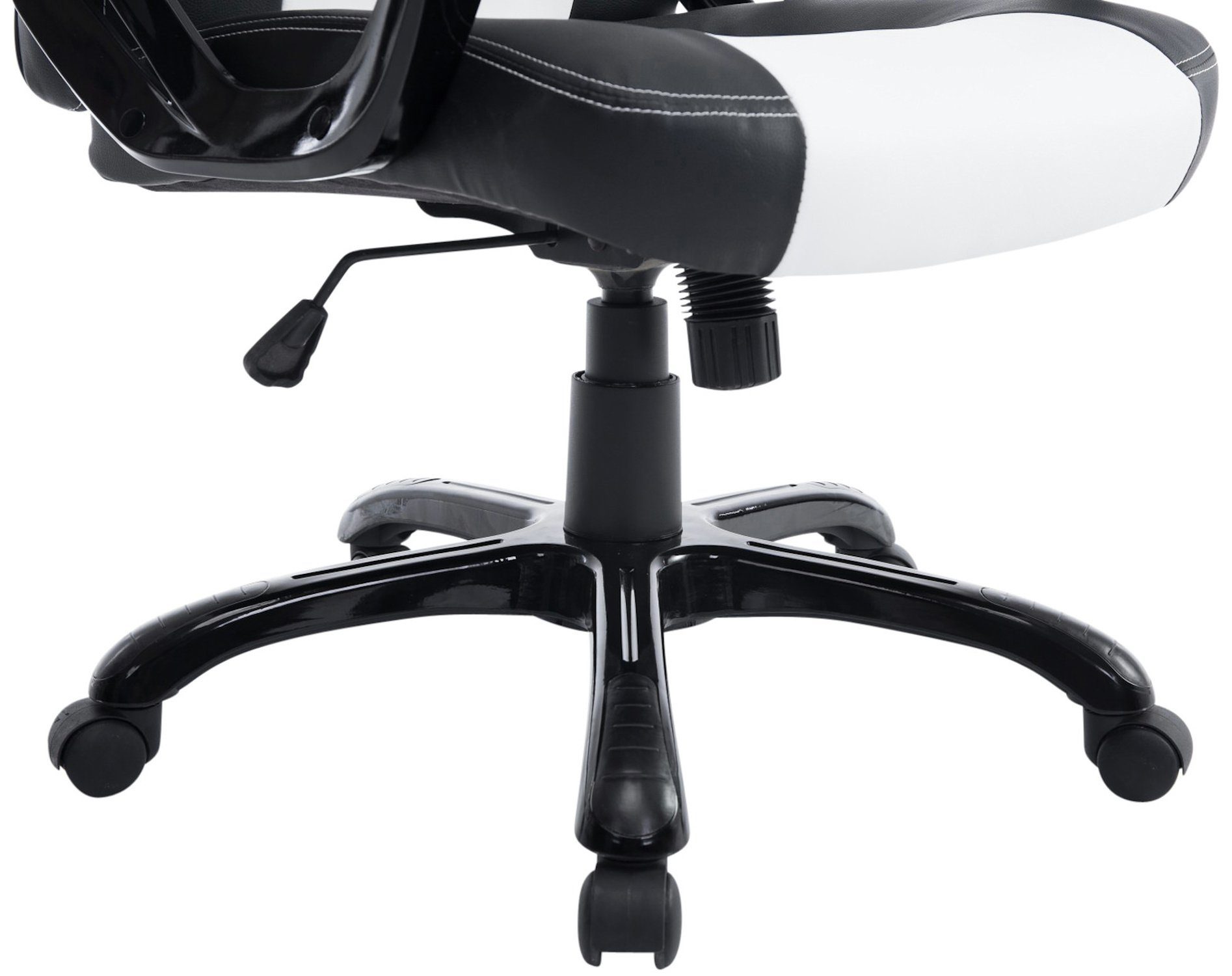 Chefsessel, und Peso Bürostuhl Gestell: - - Kunstleder schwarz/weiß mit Sitz: Kunststoff schwarz (Schreibtischstuhl, 360° drehbar Rückenlehne Drehstuhl, XXL), TPFLiving bequemer höhenverstellbar Bürostuhl
