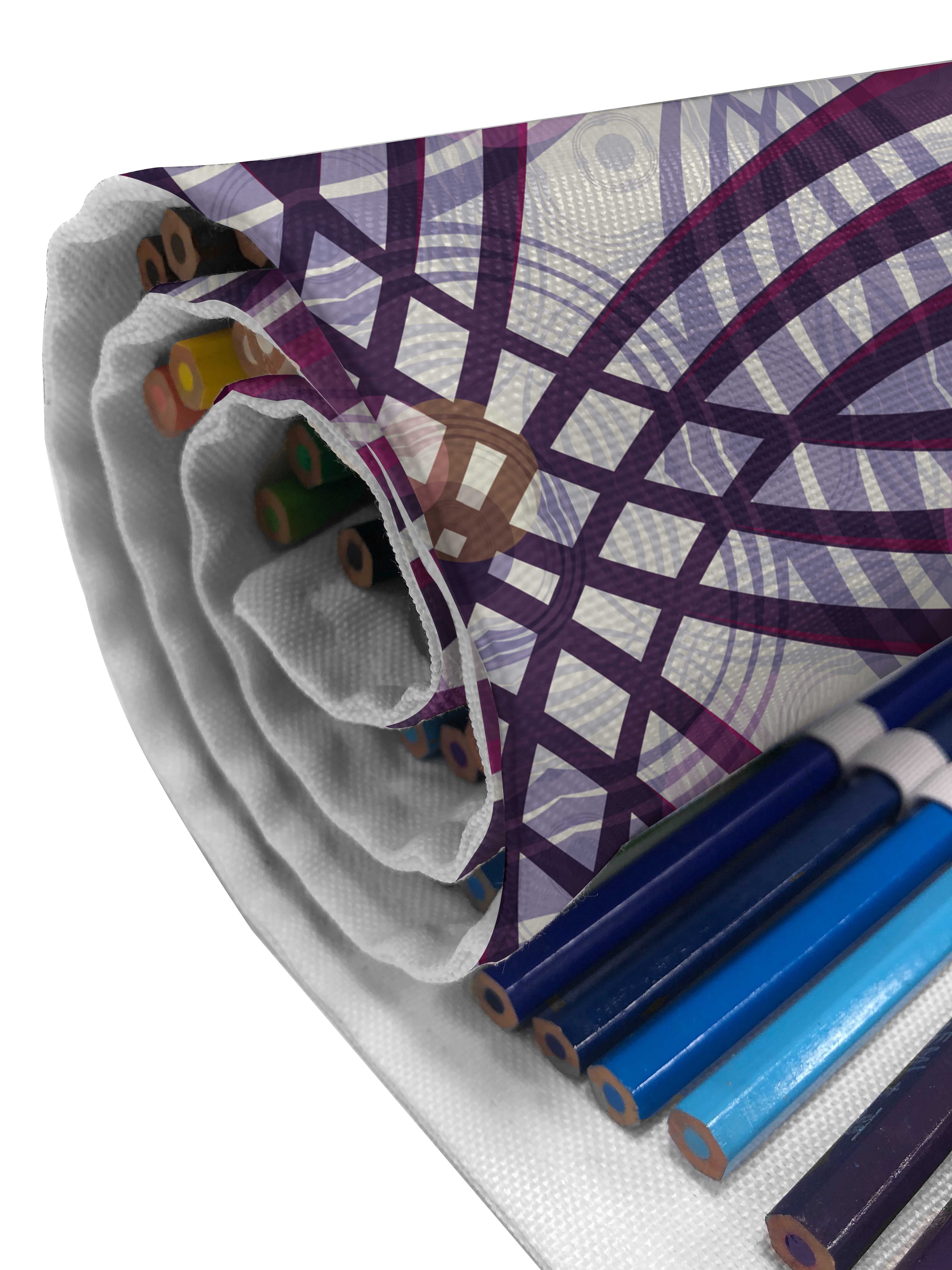 Geometrische und Segeltuch Federmäppchen Lavendel Plum tragbar Organizer, Kreis Jahrgang Streifen Abakuhaus Stiftablage langlebig