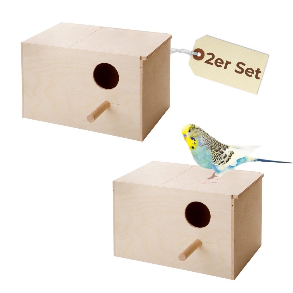 GarPet Nistkasten 2x Zuchtkasten Vogelnest Vogel Brutkasten Papagei 30x19x18 cm