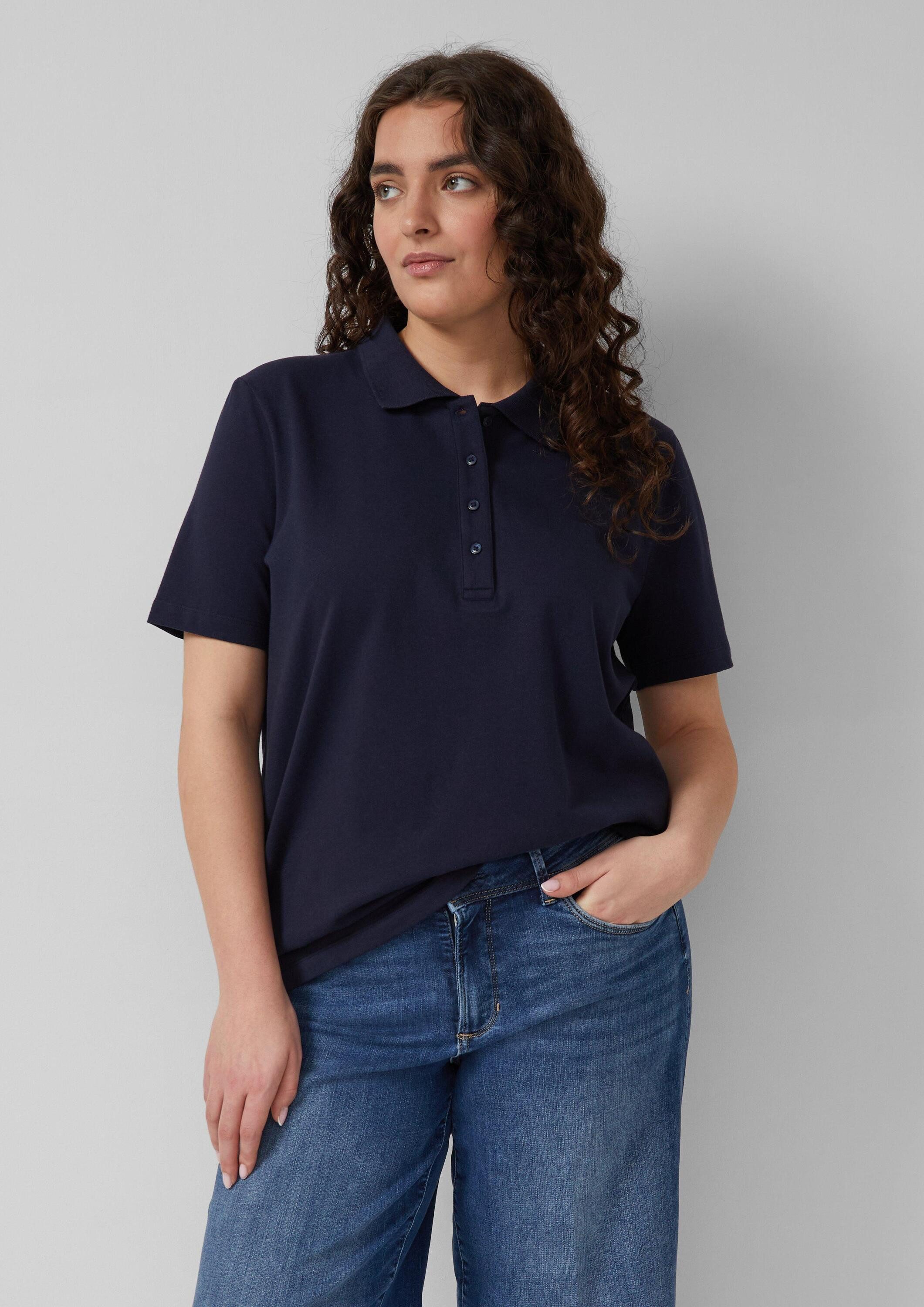 s.Oliver Kurzarmshirt Polo-Shirt Poloshirt aus Baumwollpiqué günstig online kaufen