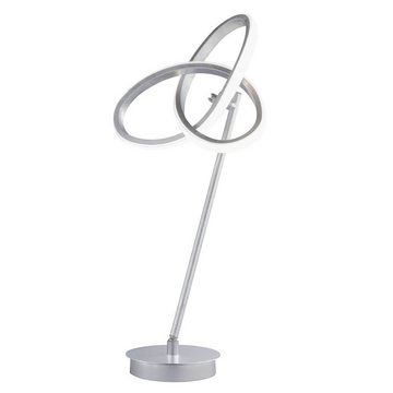 WOFI LED Tischleuchte, LED-Leuchtmittel fest verbaut, Warmweiß, Tischleuchte Schreibtischlampe Tischlampe Metall, silber