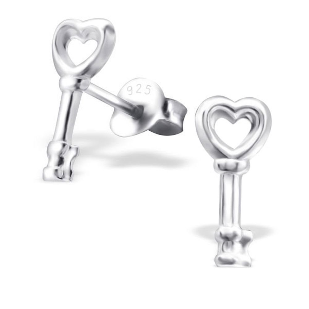 Silber aus Paar (1 Ohrstecker Damen BUNGSA 925 Ohrringe Ohrschmuck Schlüssel Ohrstecker-Set 2-tlg), (2 Stück),