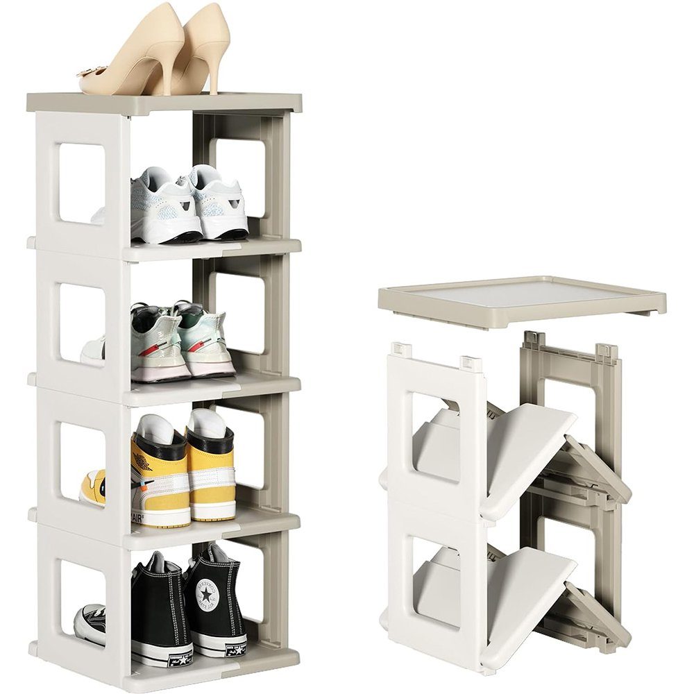 NUODWELL Schuhregal Schuhablage schmal, platzsparender Zusammenklappbares S günstig online kaufen
